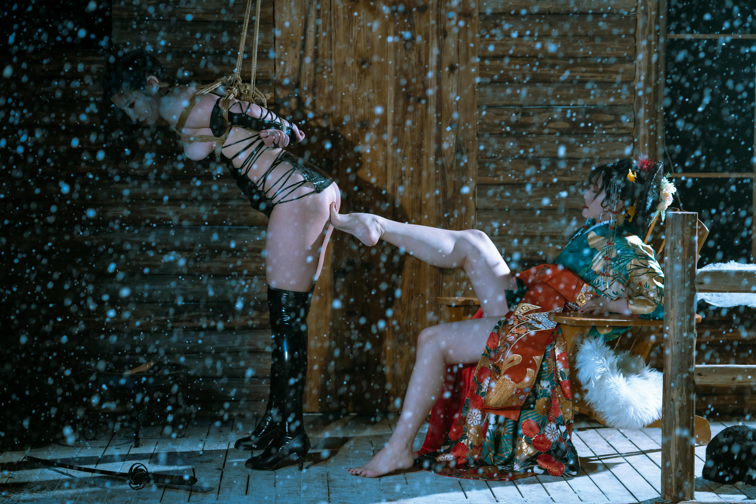 Natsuko夏夏子 NO.023 云溪溪×星澜×夏夏子 花魁X忍者 [59P+1V／1.38GB]_第2集