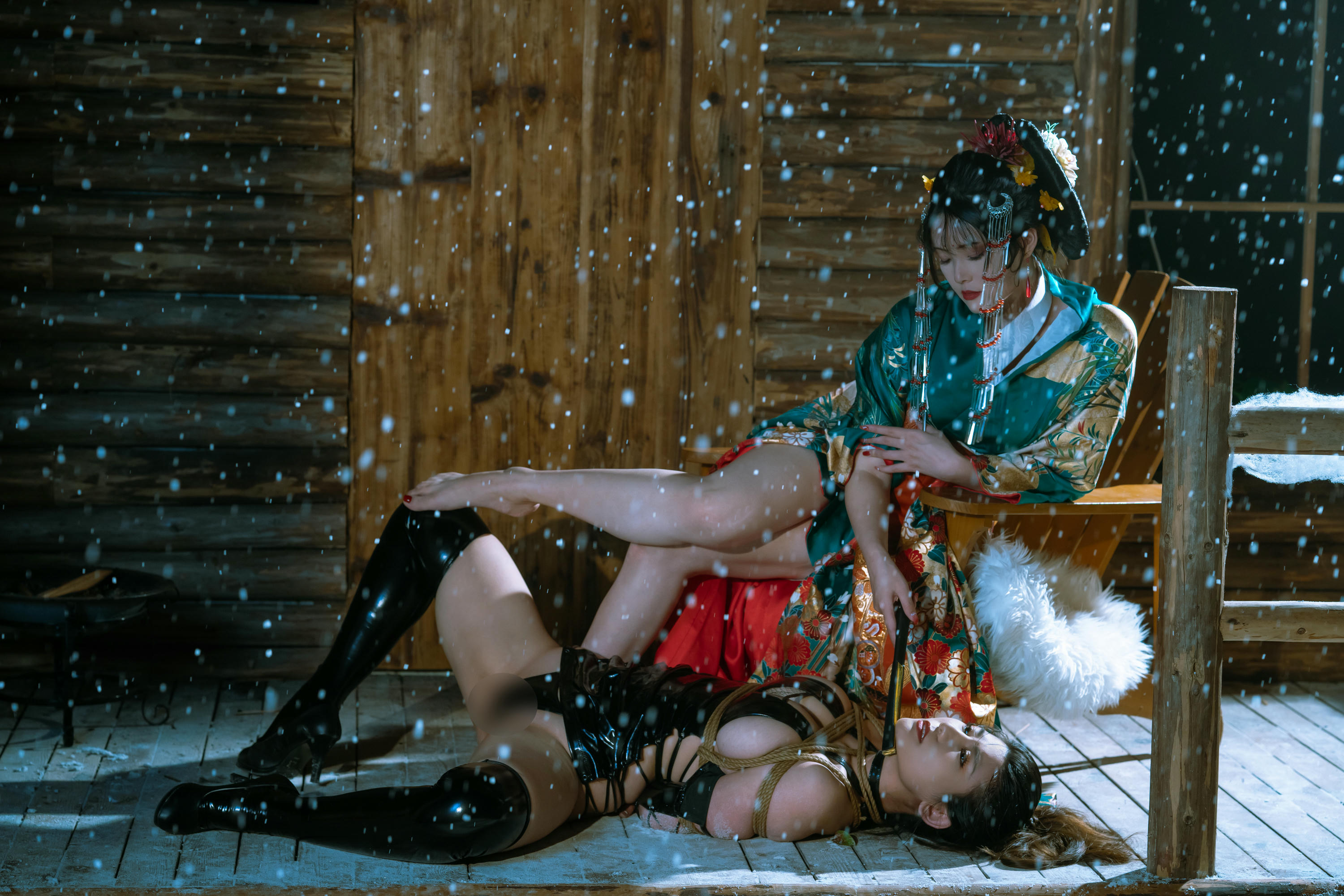 Natsuko夏夏子 NO.023 云溪溪×星澜×夏夏子 花魁X忍者 [59P+1V／1.38GB]_第3集