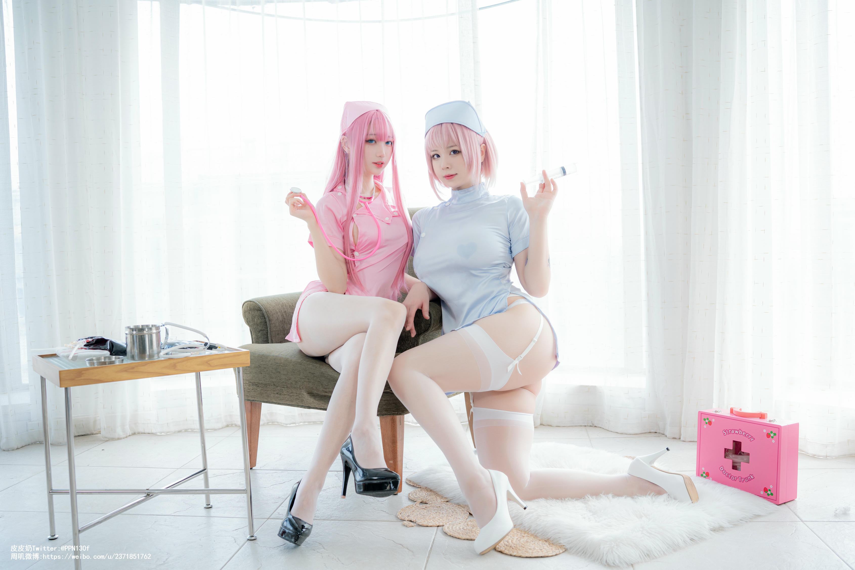 皮皮奶可可爱了啦 NO.034 &周叽是可爱兔兔 粉蓝护士 [77P8V-709MB]_第1集