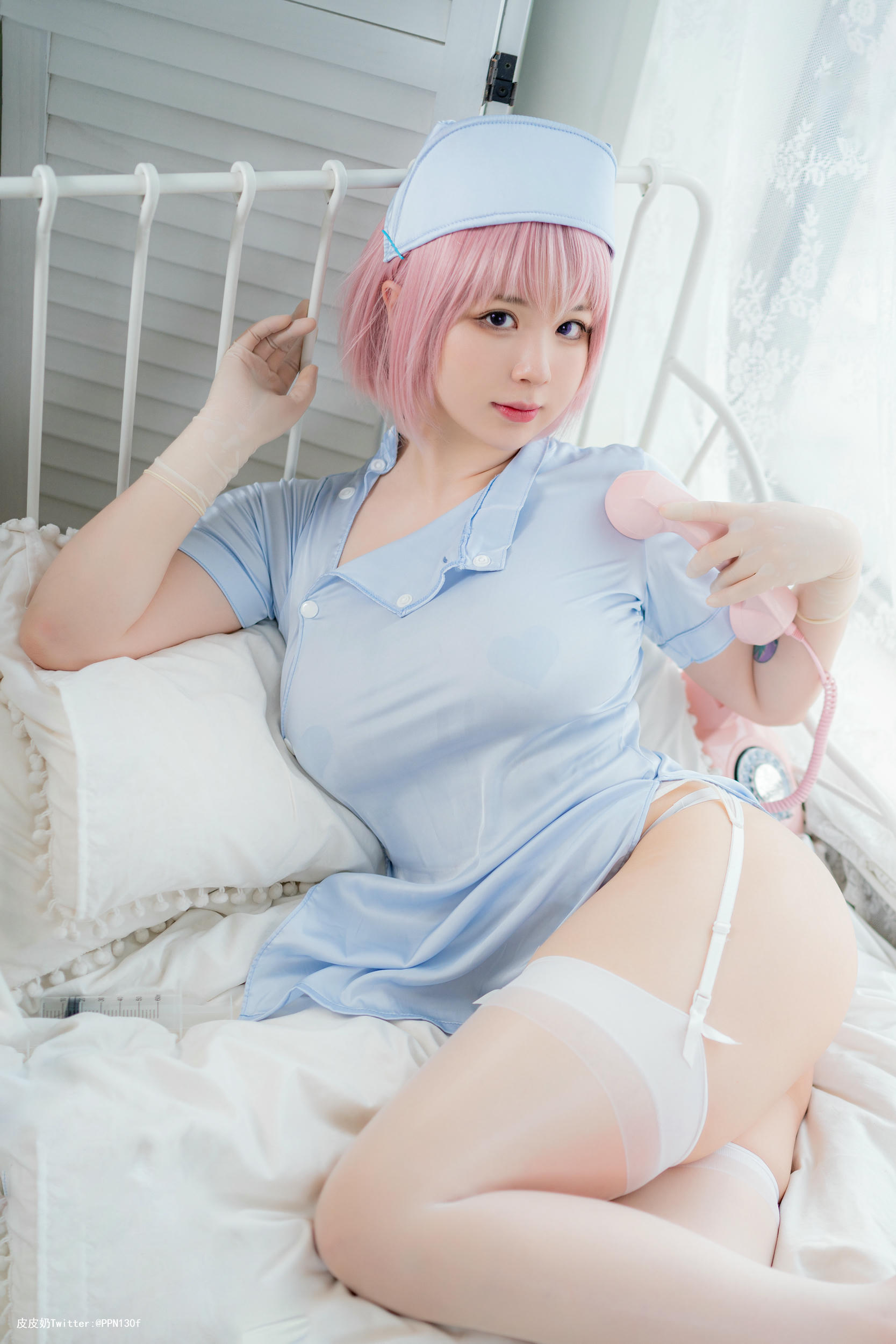 皮皮奶可可爱了啦 NO.034 &周叽是可爱兔兔 粉蓝护士 [77P8V-709MB]_第3集