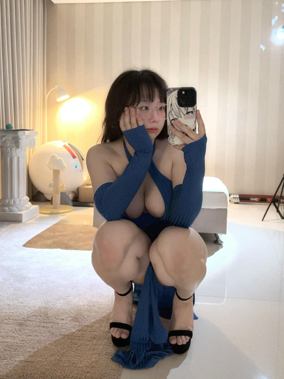 皮皮奶可可爱了啦 NO.058 蓝色旗袍[17P 1V 58.4M]_第1集