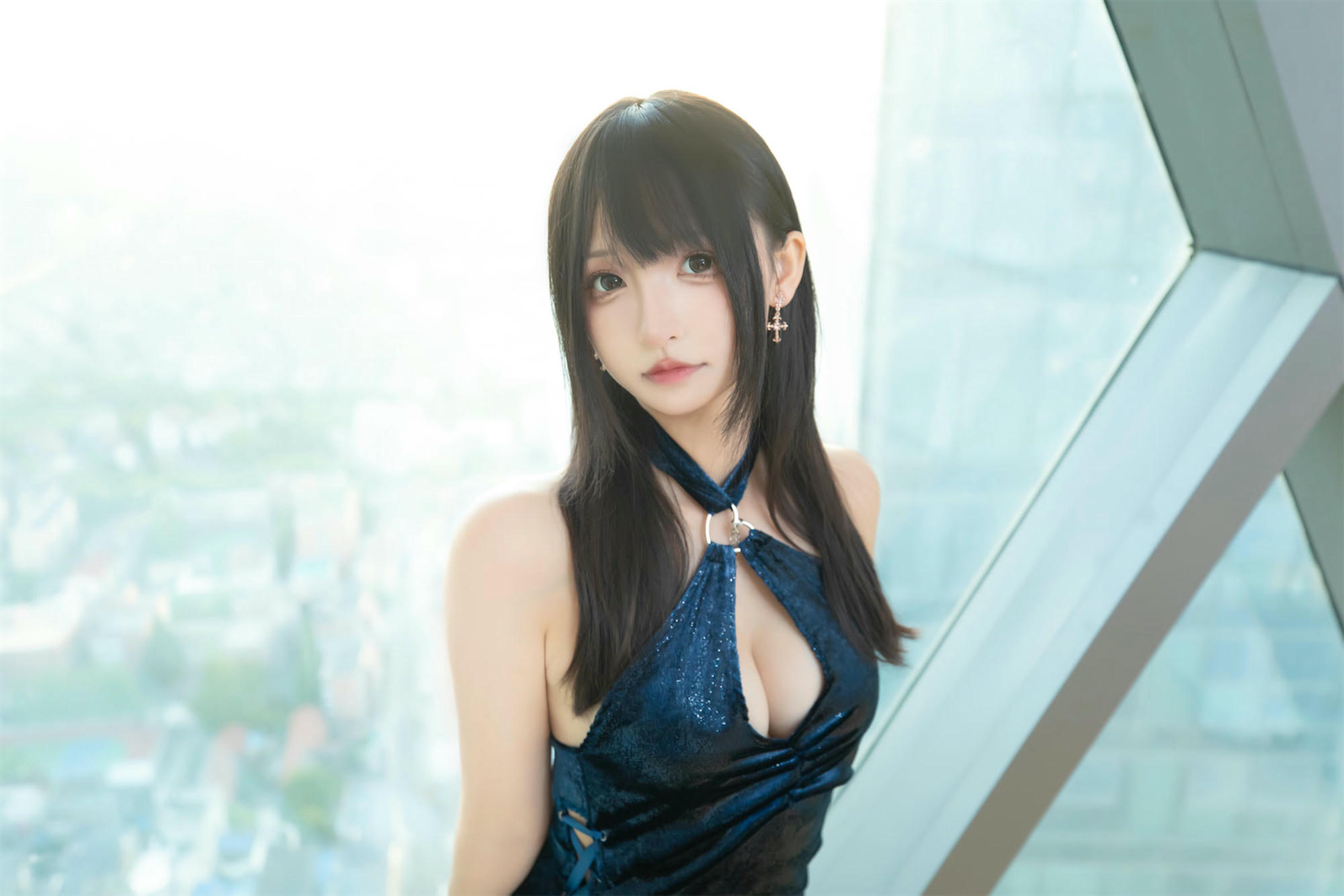 神乐坂真冬-神楽坂真冬 NO.154 蓝衣旗袍 [75P2V 235MB]_第1集