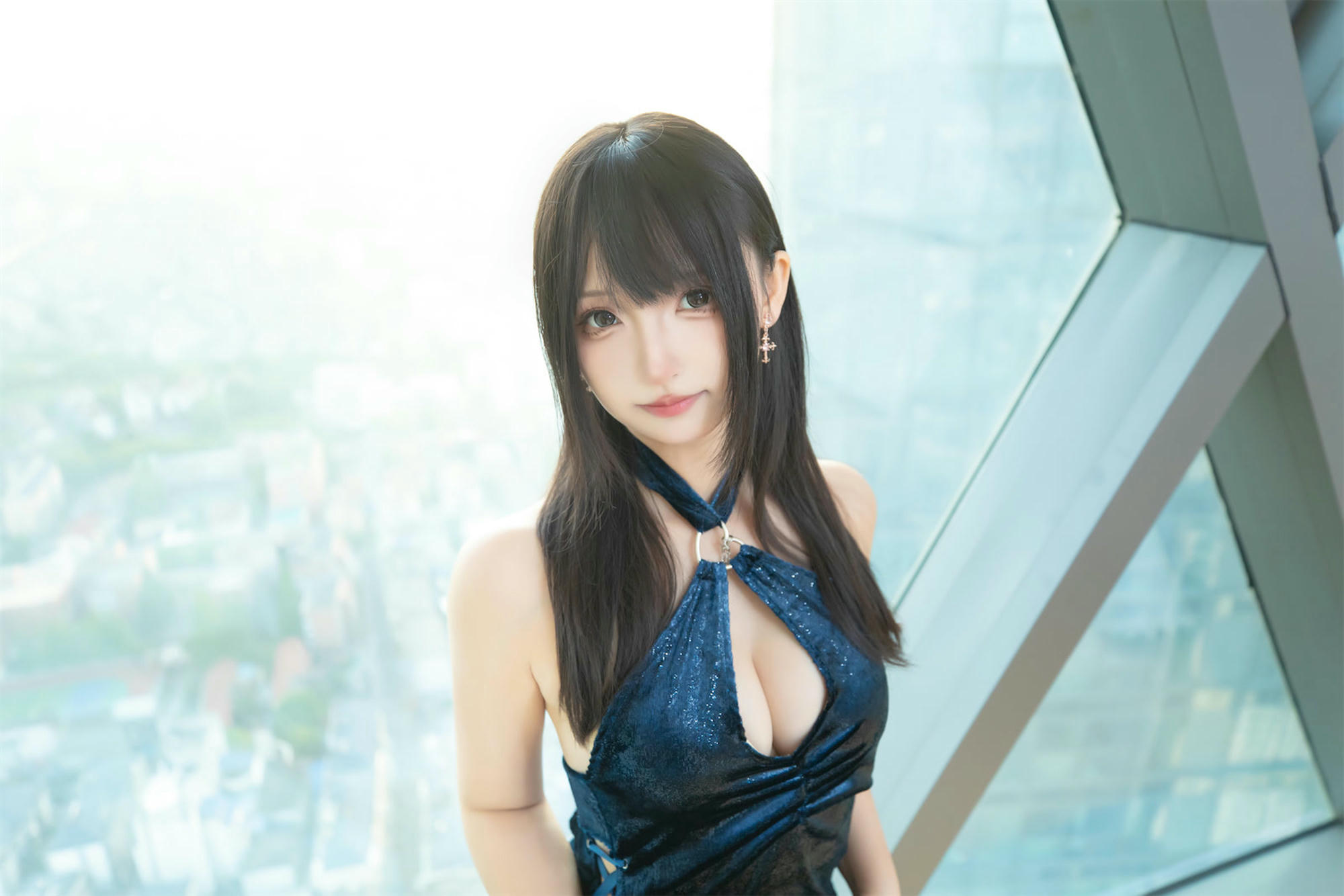 神乐坂真冬-神楽坂真冬 NO.154 蓝衣旗袍 [75P2V 235MB]_第1集