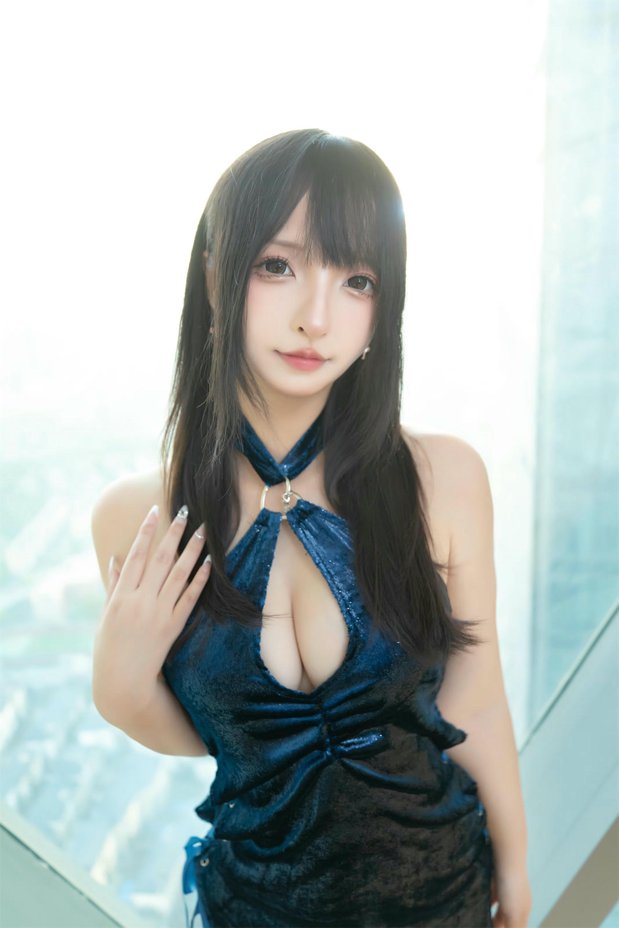 神乐坂真冬-神楽坂真冬 NO.154 蓝衣旗袍 [75P2V 235MB]_第1集