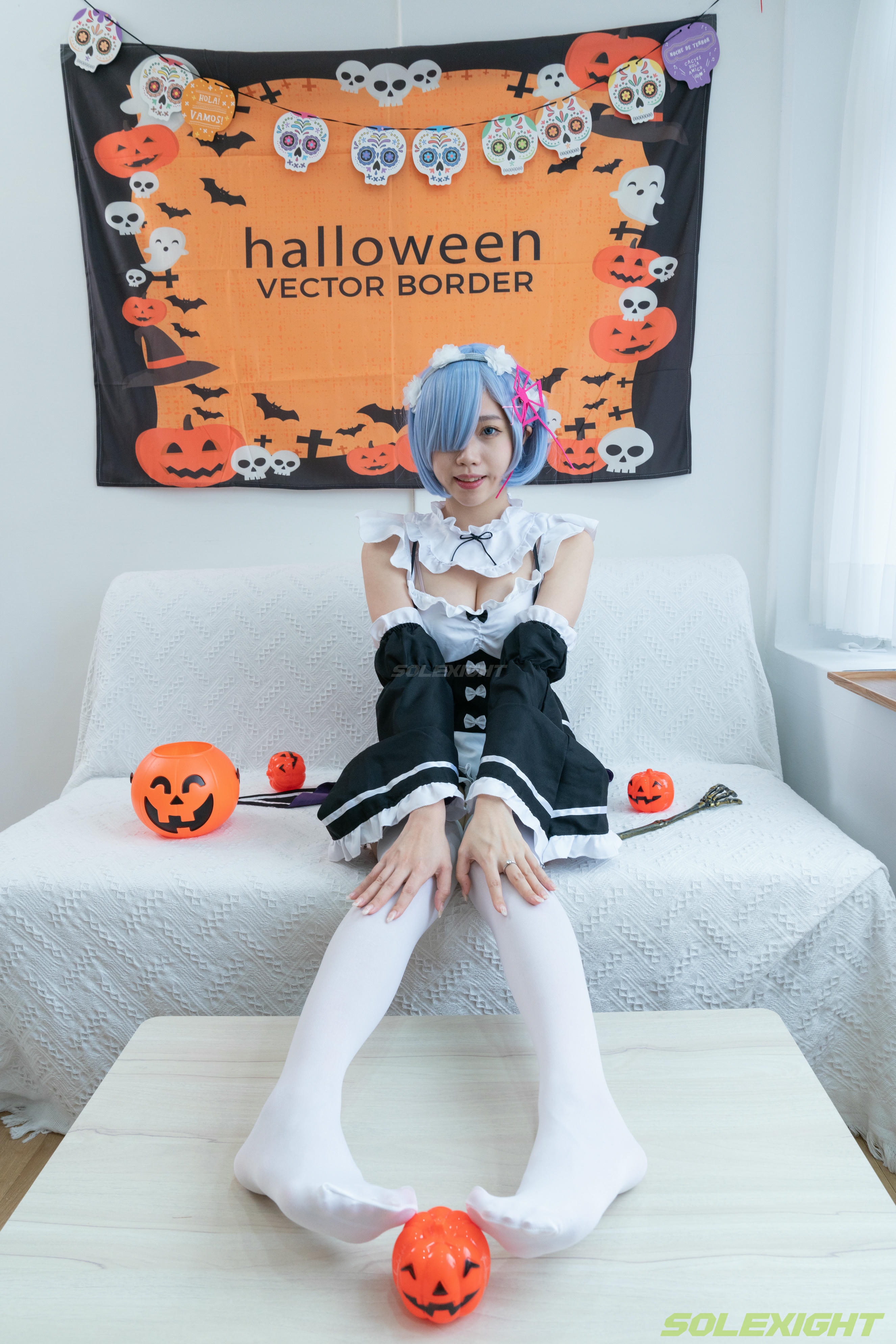 台湾SOLEXIGHT NO.030 Neko-Socks（COS蕾姆、白丝、美足、踩物）（8000PX-71P+4K-1V）【高配版】-Neko-Socks-8000PX-Solexight_第1集