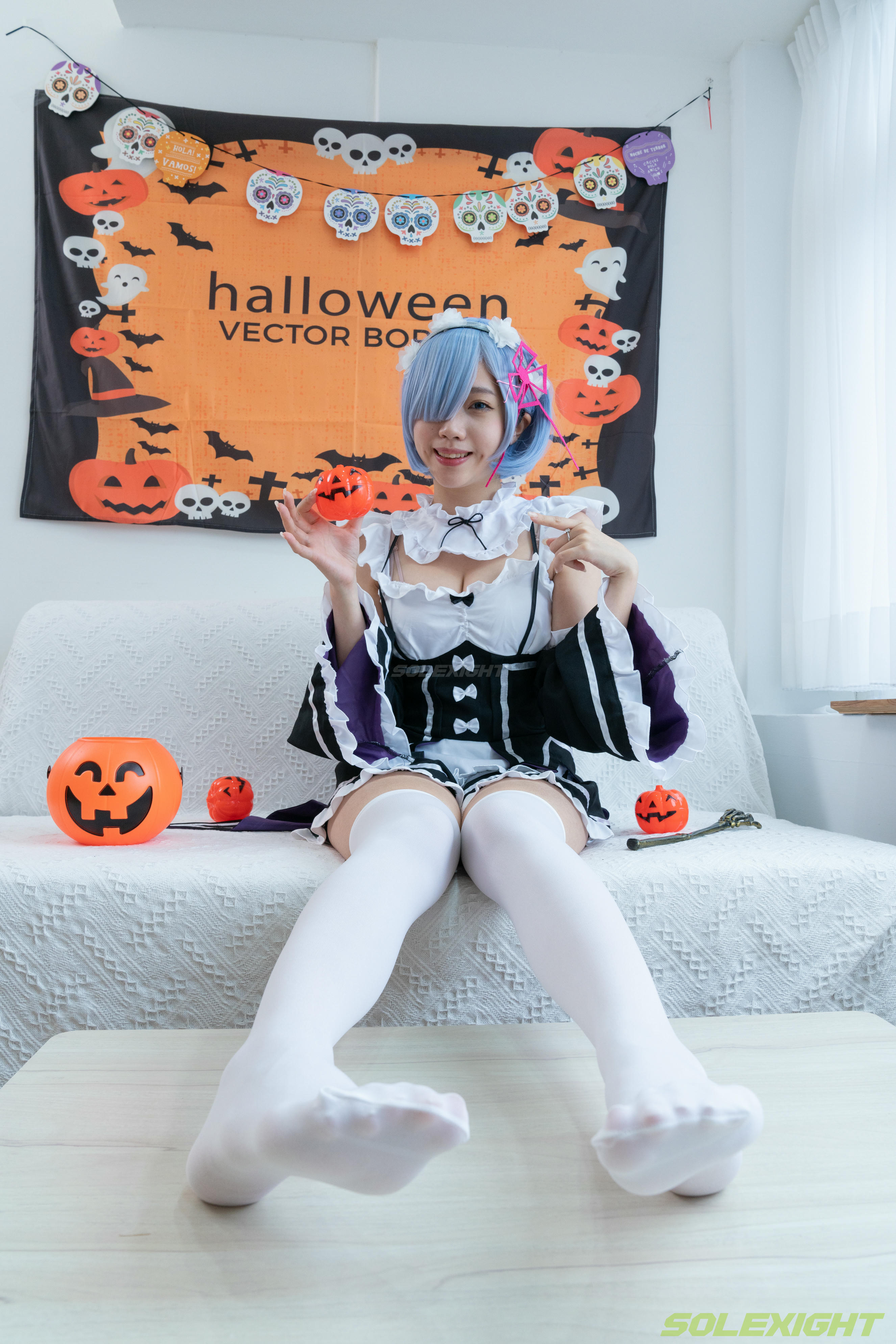 台湾SOLEXIGHT NO.030 Neko-Socks（COS蕾姆、白丝、美足、踩物）（8000PX-71P+4K-1V）【高配版】-Neko-Socks-8000PX-Solexight_第1集