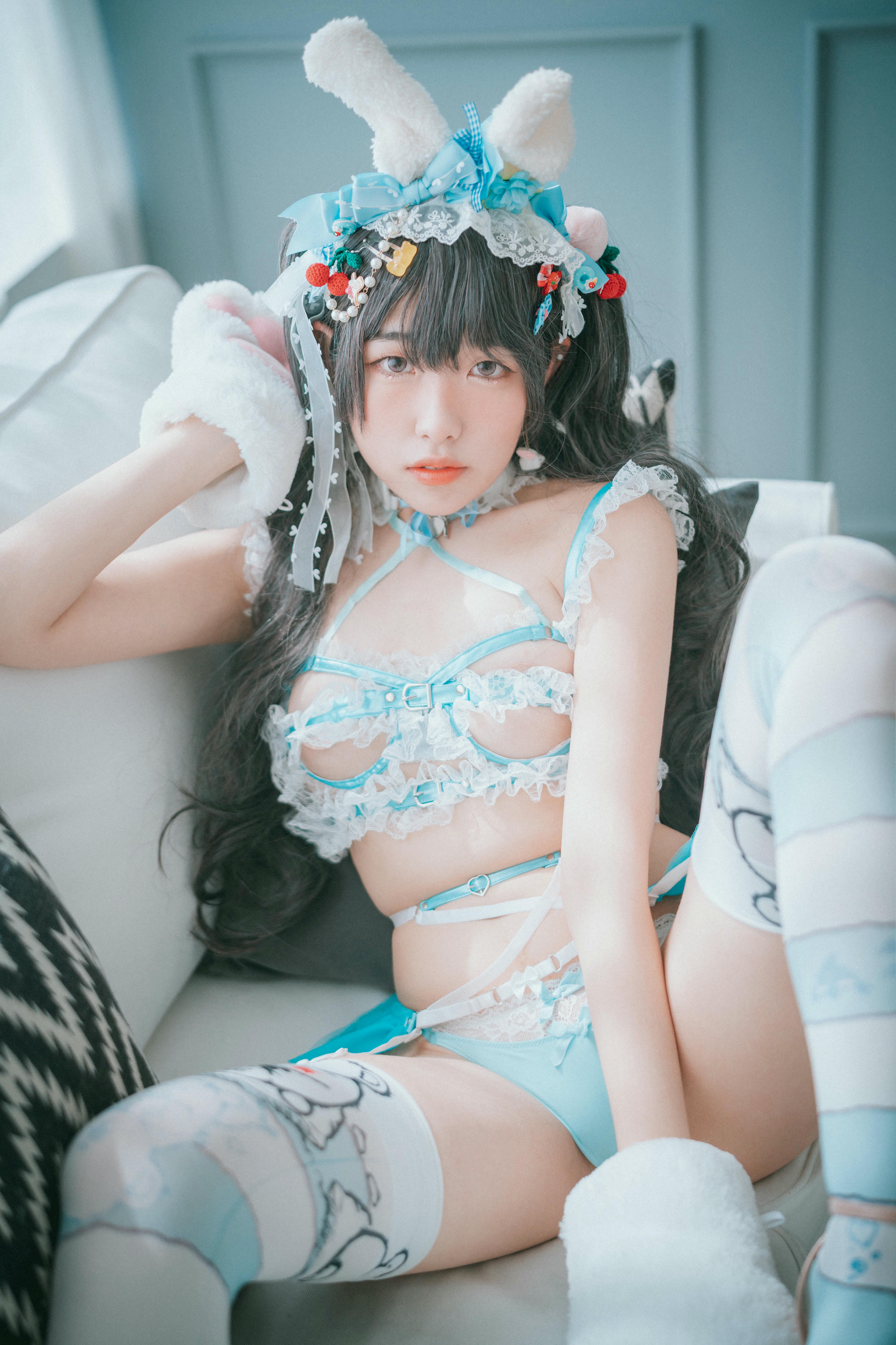 韩国美女-Sonson NO.005 [DJAWA] Turquoise_Bunny [50P-558MB]_第1集