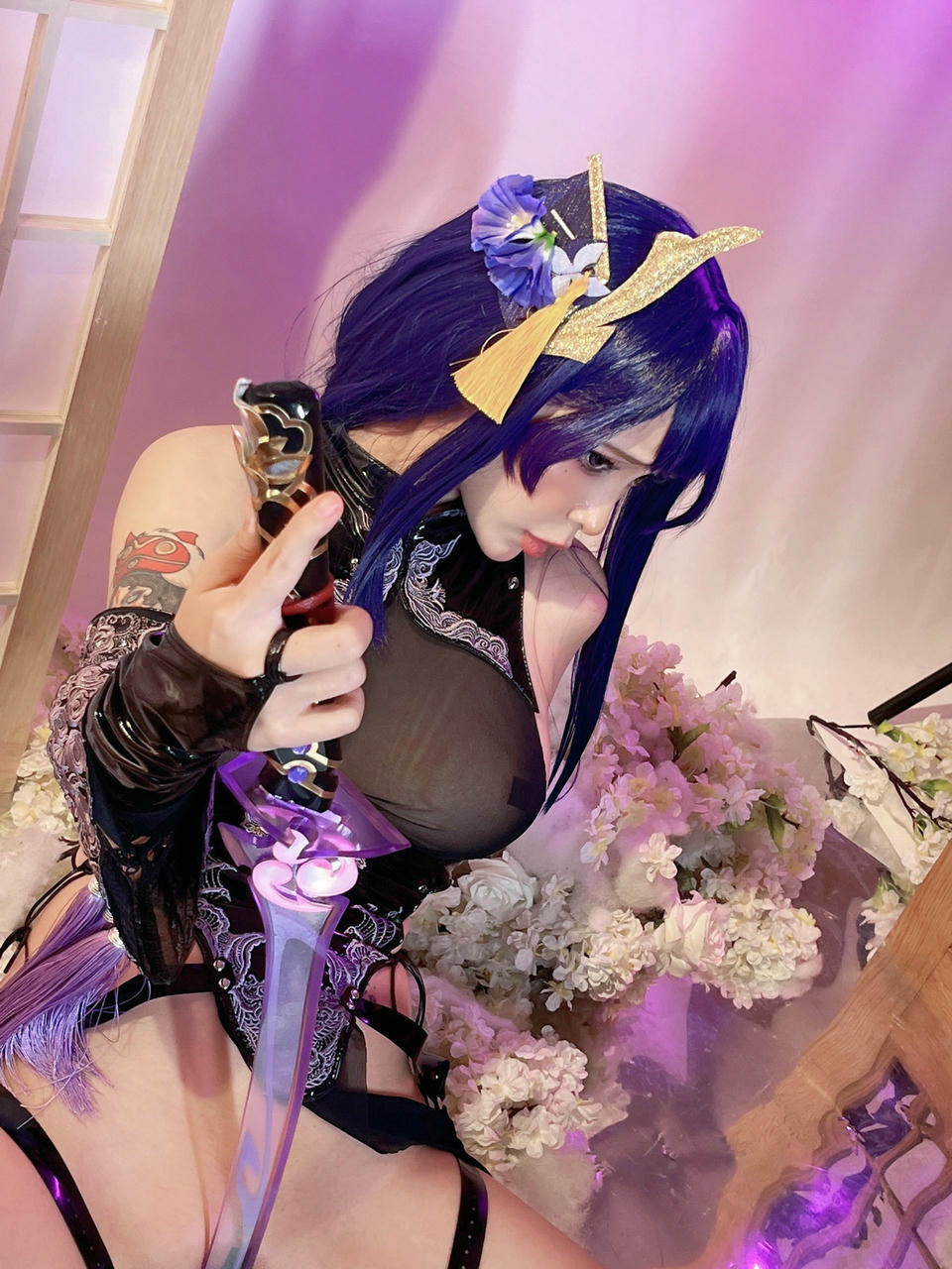 越南coser-Umeko J NO.050 cosplay Raiden Shogun Genshin Impact [146P 1.23GB]-Pic_第6集