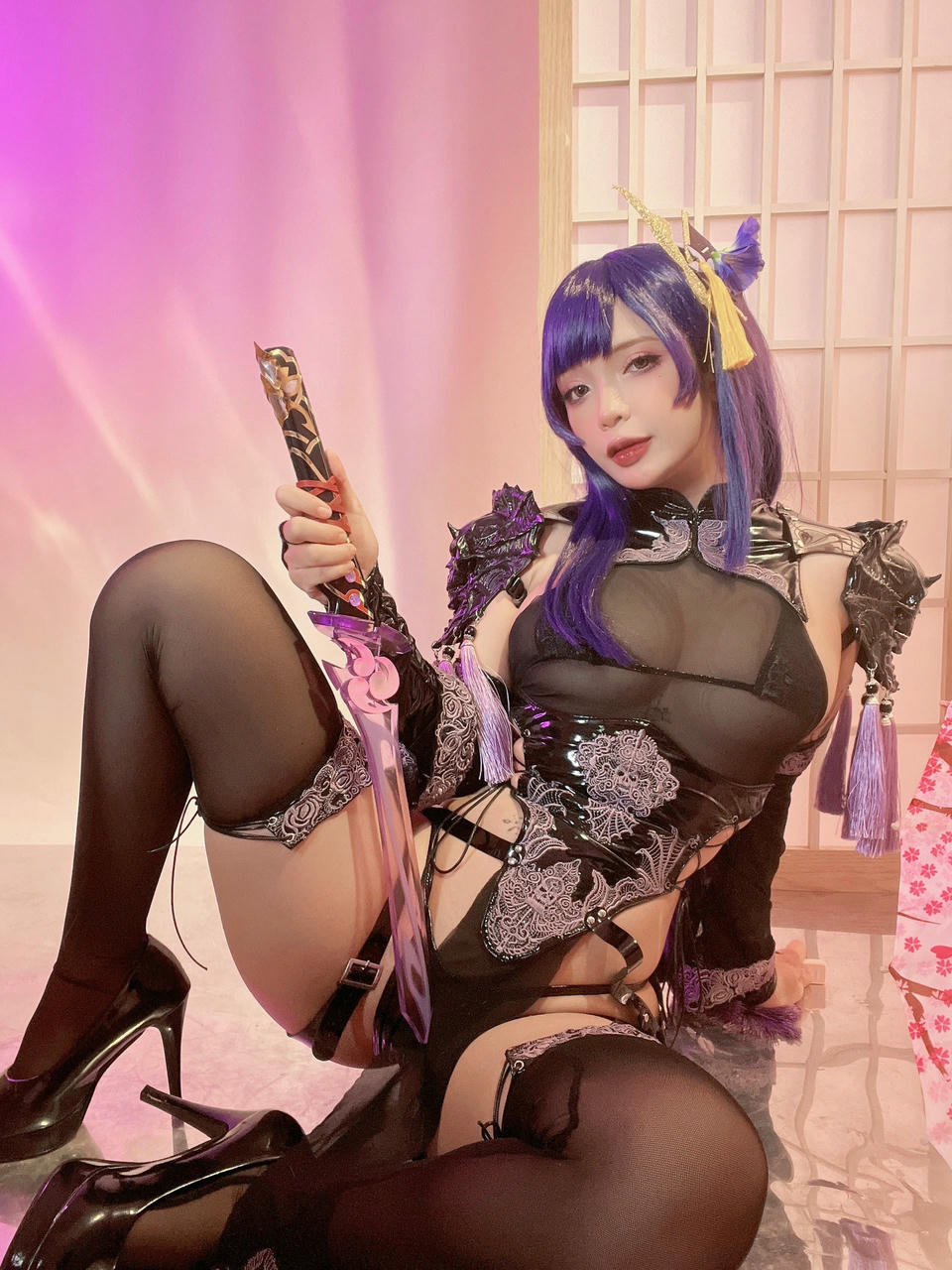 越南coser-Umeko J NO.050 cosplay Raiden Shogun Genshin Impact [146P 1.23GB]-Pic_第6集