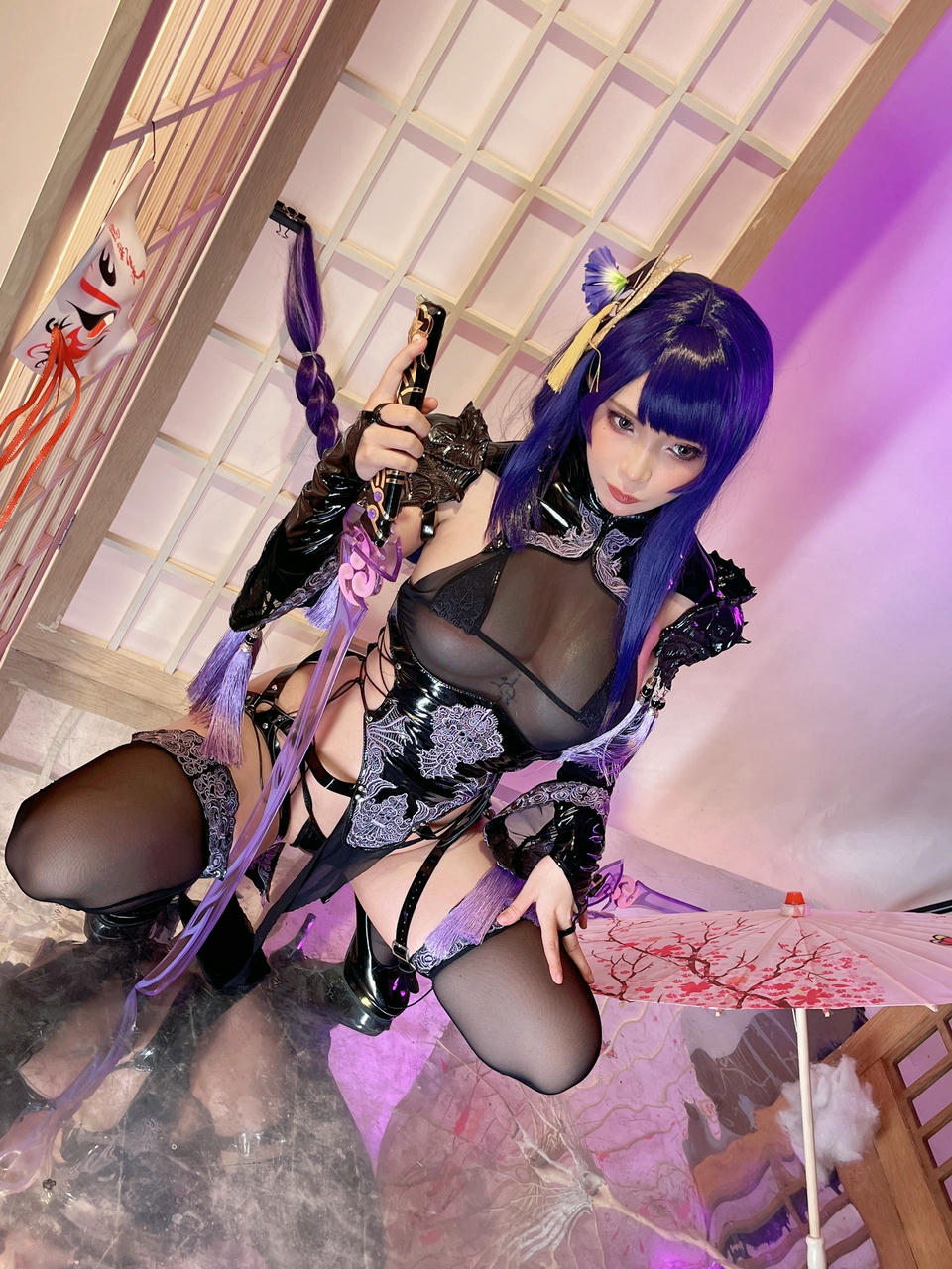 越南coser-Umeko J NO.050 cosplay Raiden Shogun Genshin Impact [146P 1.23GB]-Pic_第7集