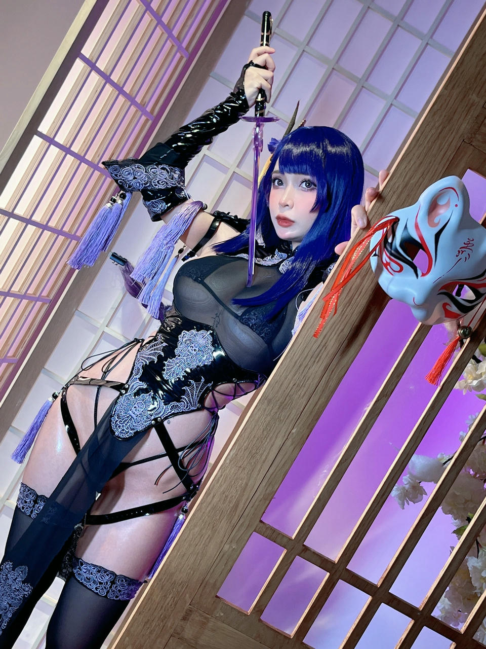 越南coser-Umeko J NO.050 cosplay Raiden Shogun Genshin Impact [146P 1.23GB]-Pic_第7集