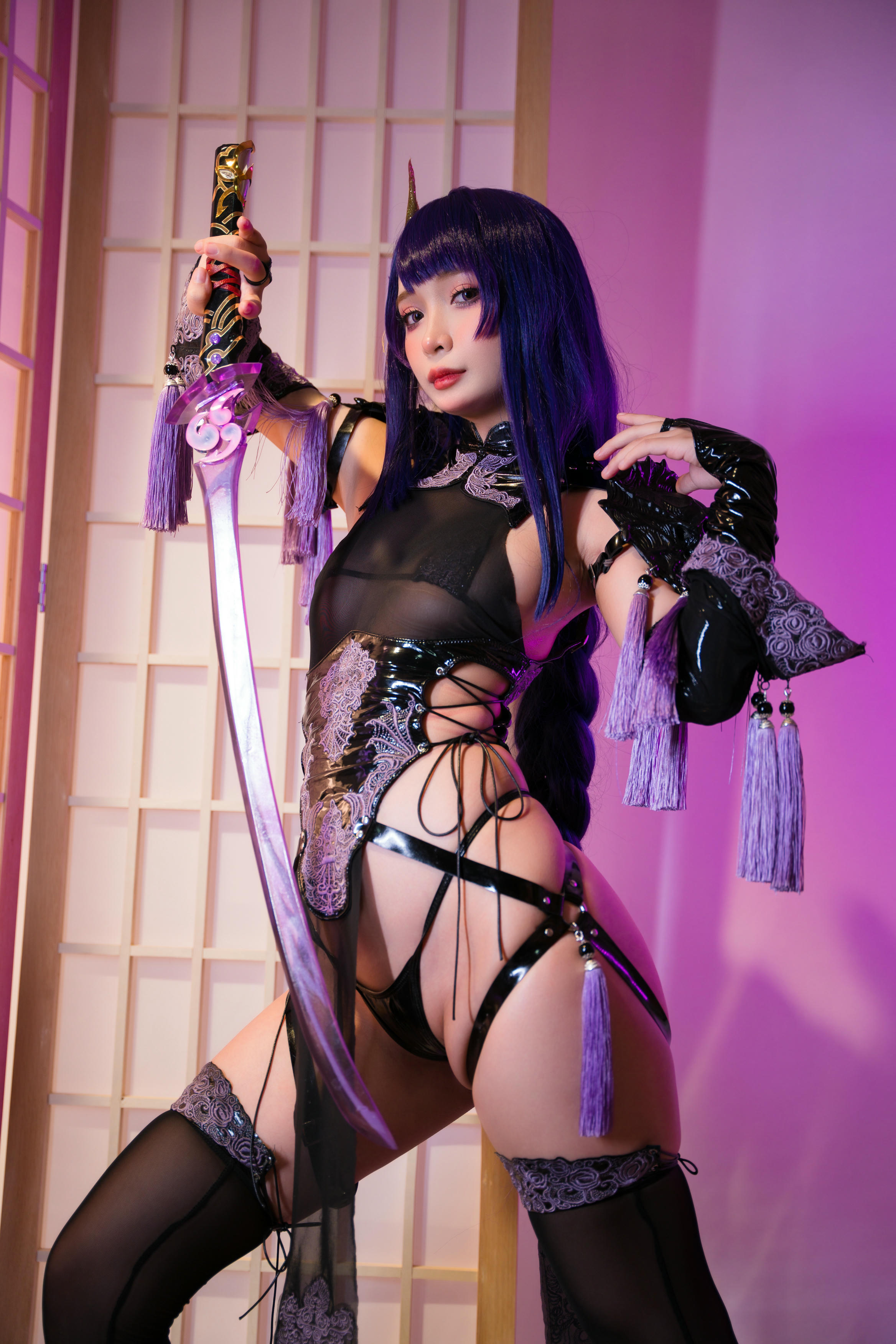 越南coser-Umeko J NO.050 cosplay Raiden Shogun Genshin Impact [146P 1.23GB]-Pic_第2集