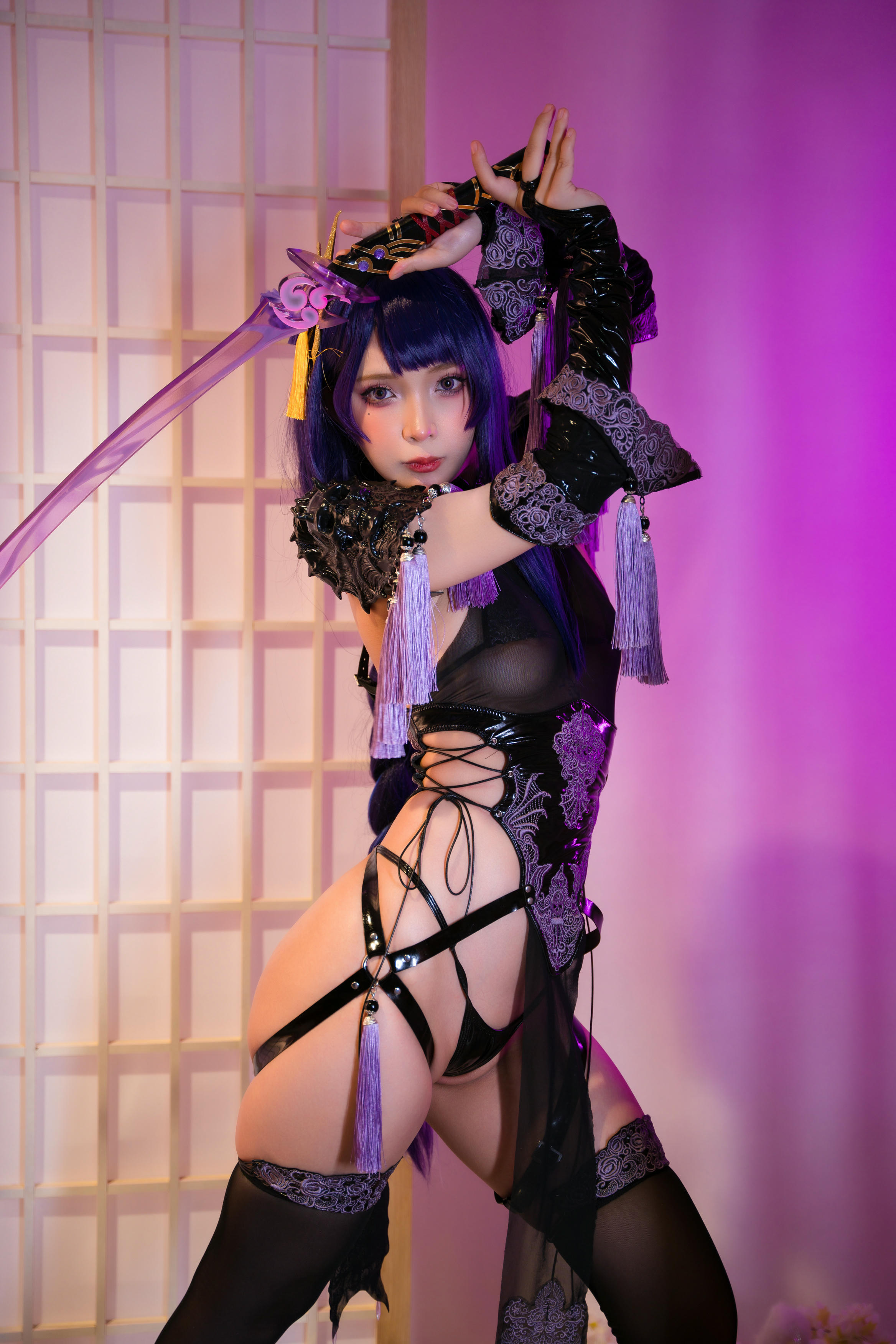 越南coser-Umeko J NO.050 cosplay Raiden Shogun Genshin Impact [146P 1.23GB]-Pic_第2集