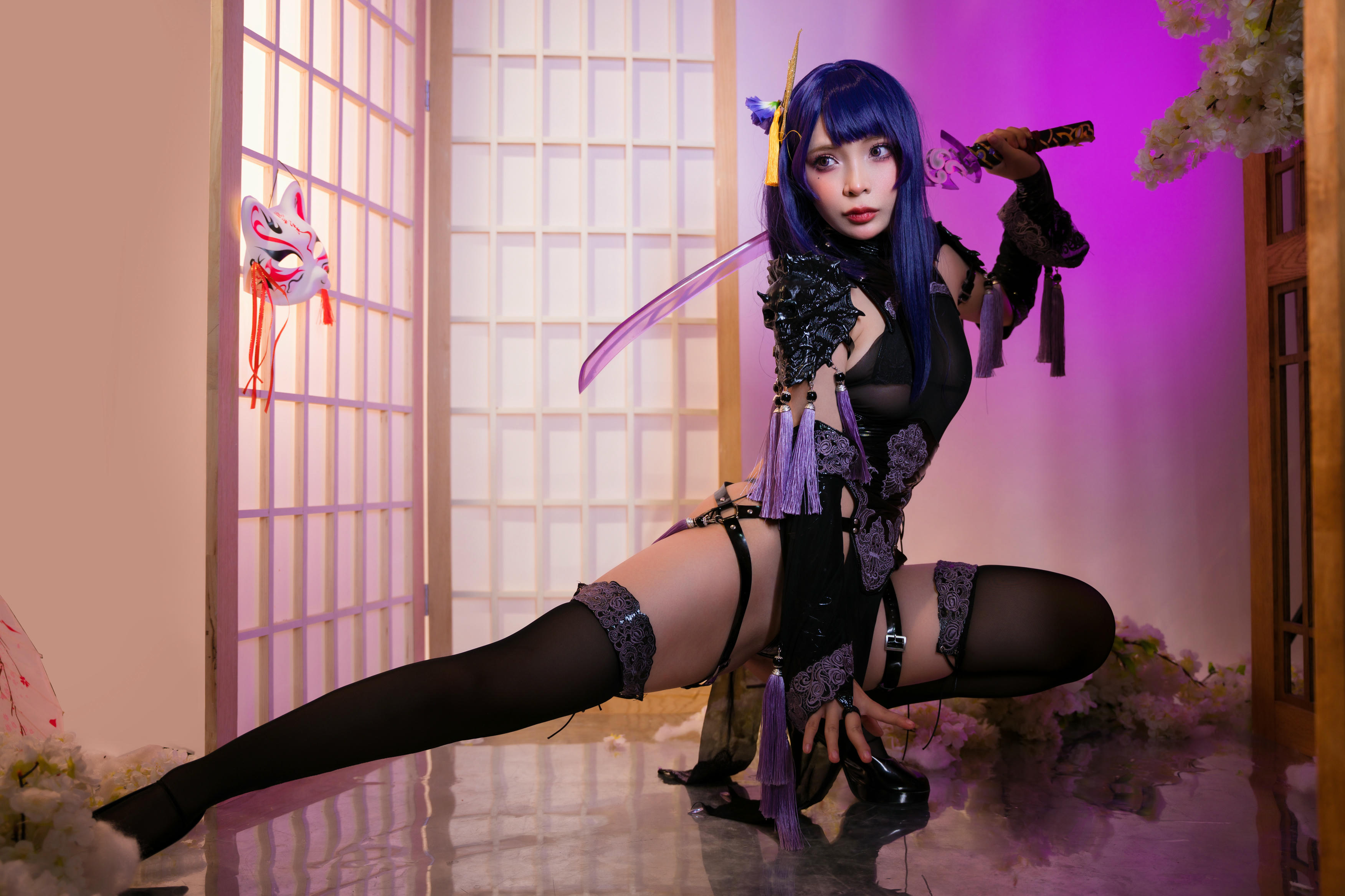 越南coser-Umeko J NO.050 cosplay Raiden Shogun Genshin Impact [146P 1.23GB]-Pic_第2集