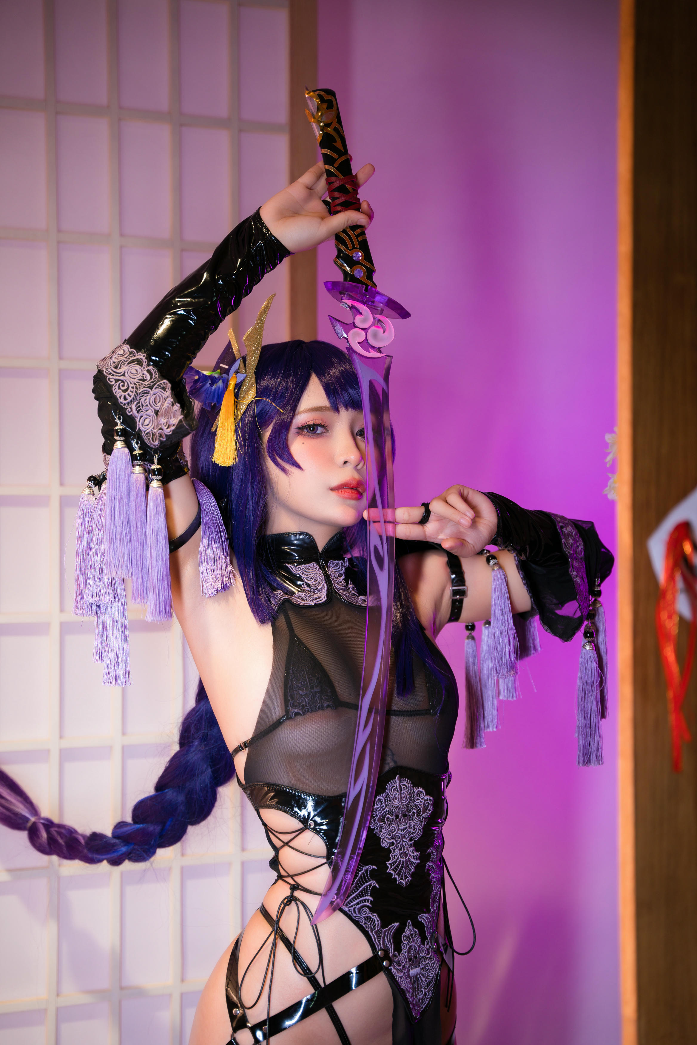 越南coser-Umeko J NO.050 cosplay Raiden Shogun Genshin Impact [146P 1.23GB]-Pic_第1集