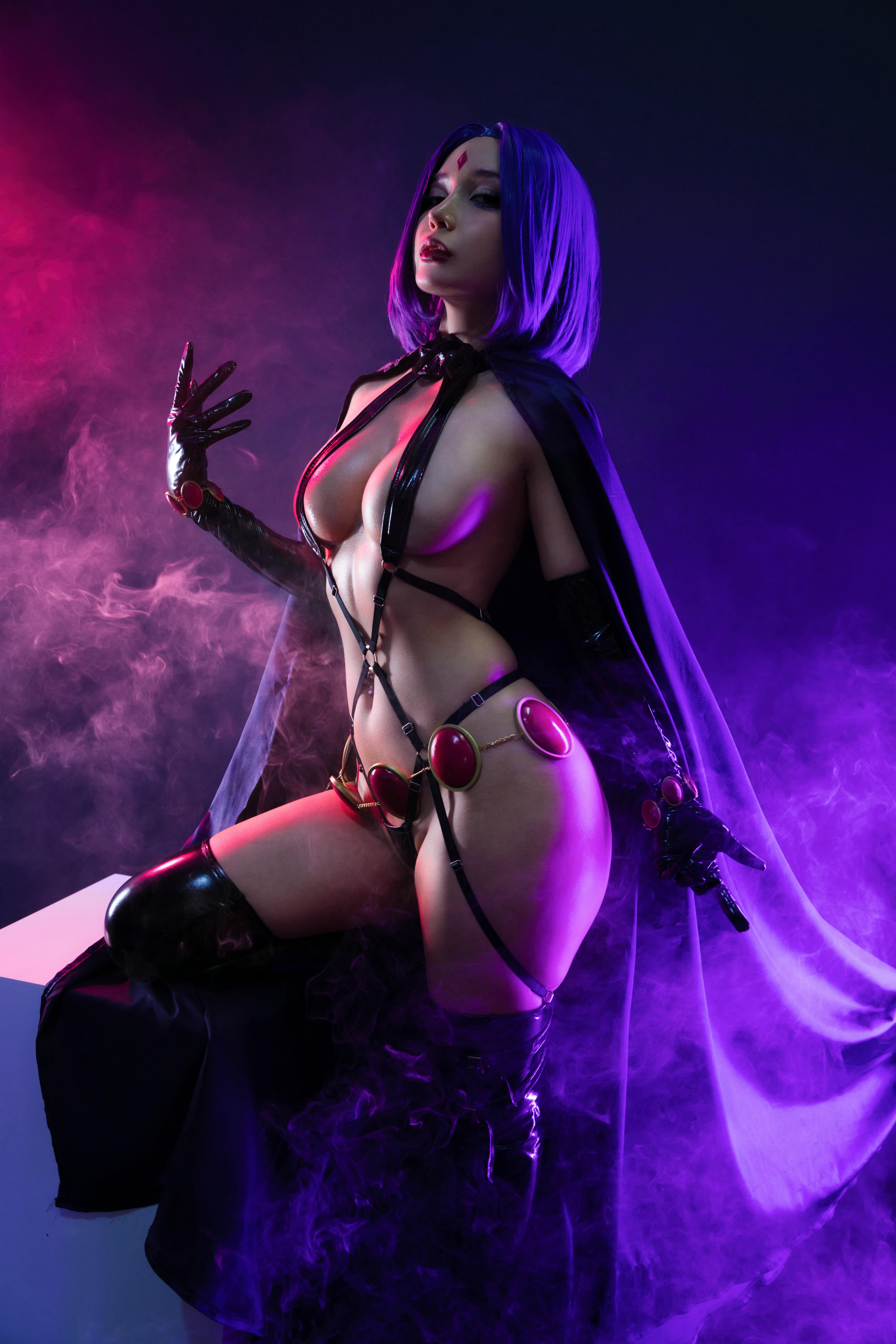 越南coser-Umeko J NO.066 Raven Latex Lingerie[109P-840.5M]_第2集