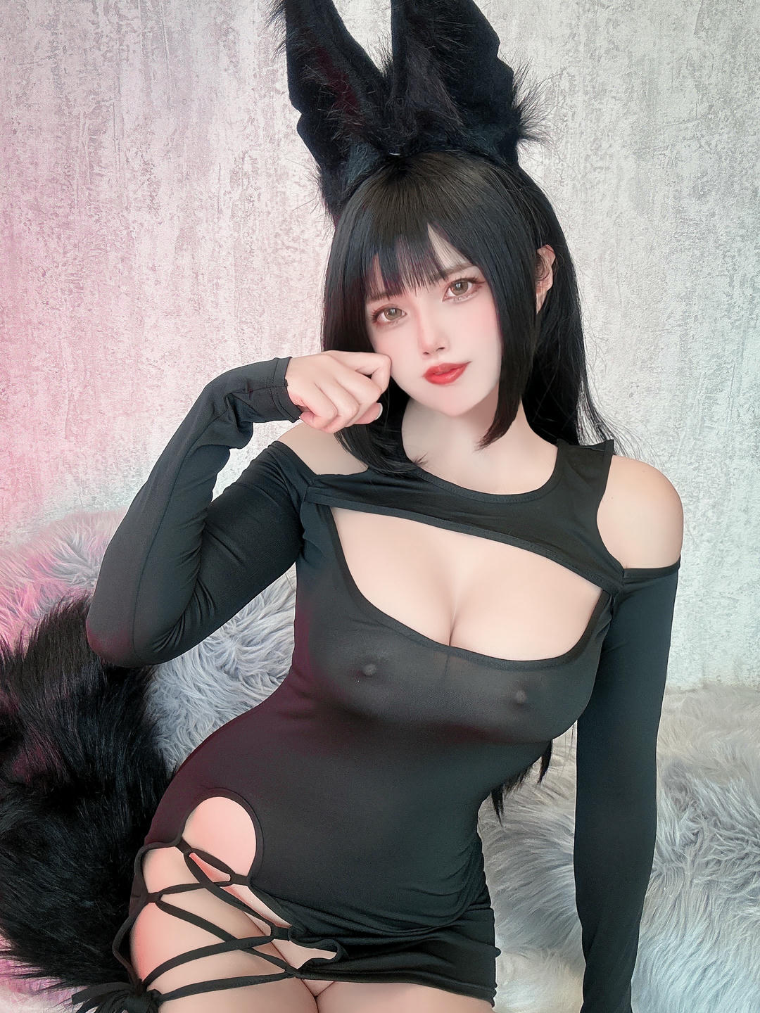 日本coser-Uriうり-Fantia-2023-09-12 黒ワンピオオカミ🐺🖤20sheets_第1集