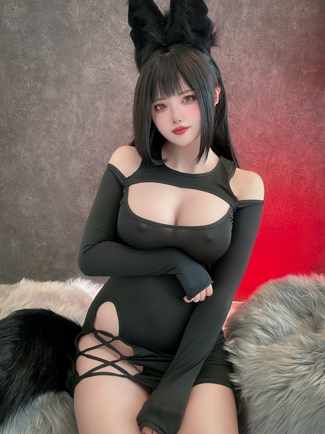 日本coser-Uriうり-Fantia-2023-09-12 黒ワンピオオカミ🐺🖤20sheets_第1集