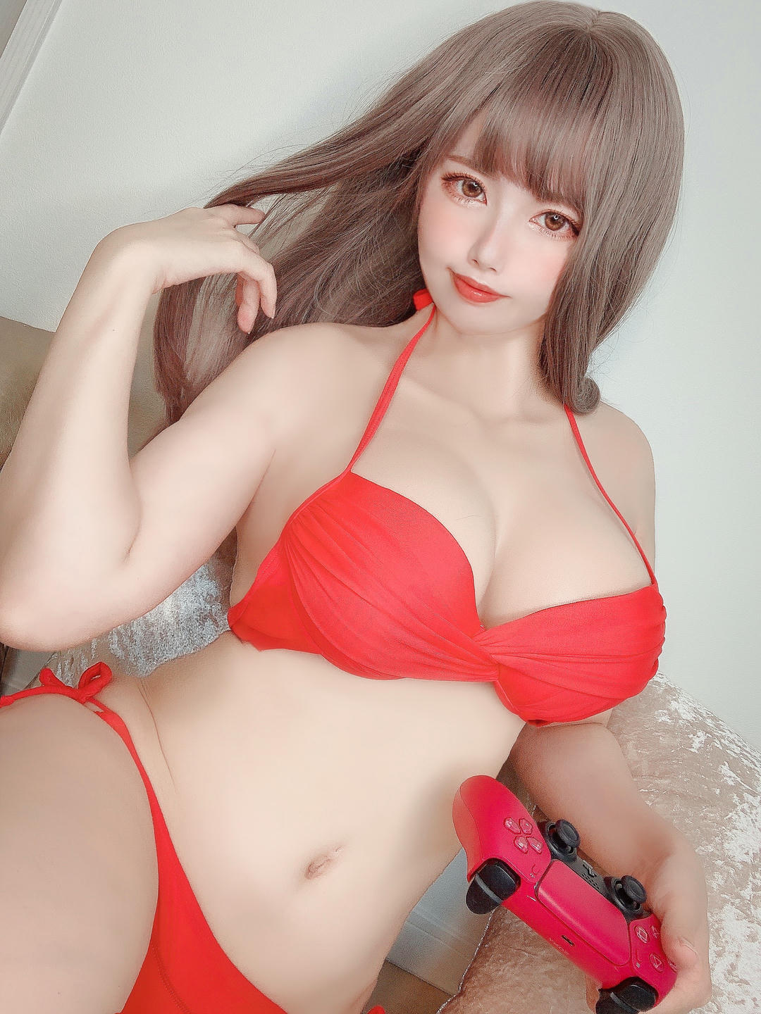 日本coser-Uriうり-Fantia-2021-08-27 Red Bikini👙9sheets_第1集