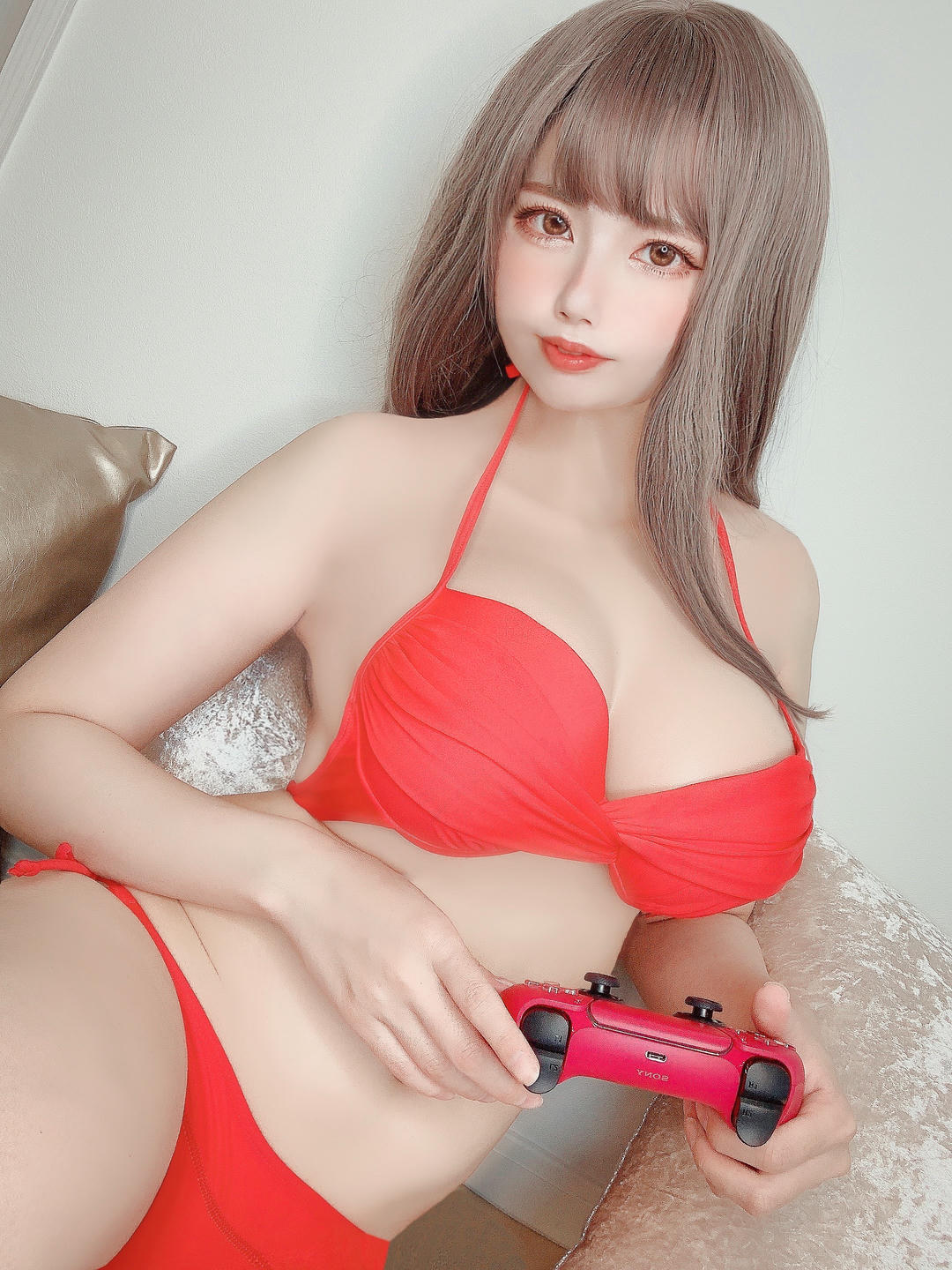 日本coser-Uriうり-Fantia-2021-08-27 Red Bikini👙9sheets_第1集