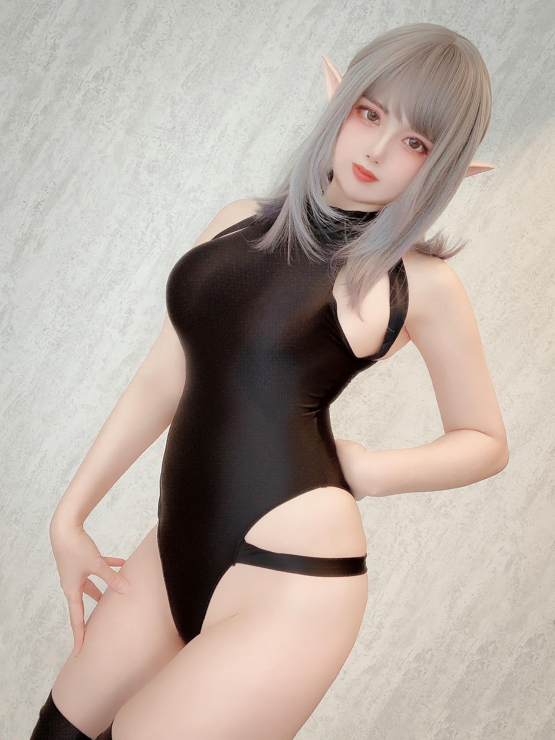 日本coser-Uriうり-Fantia-2022-06-01 黒水着エルフ🧝🏻‍♀️23sheets_第1集
