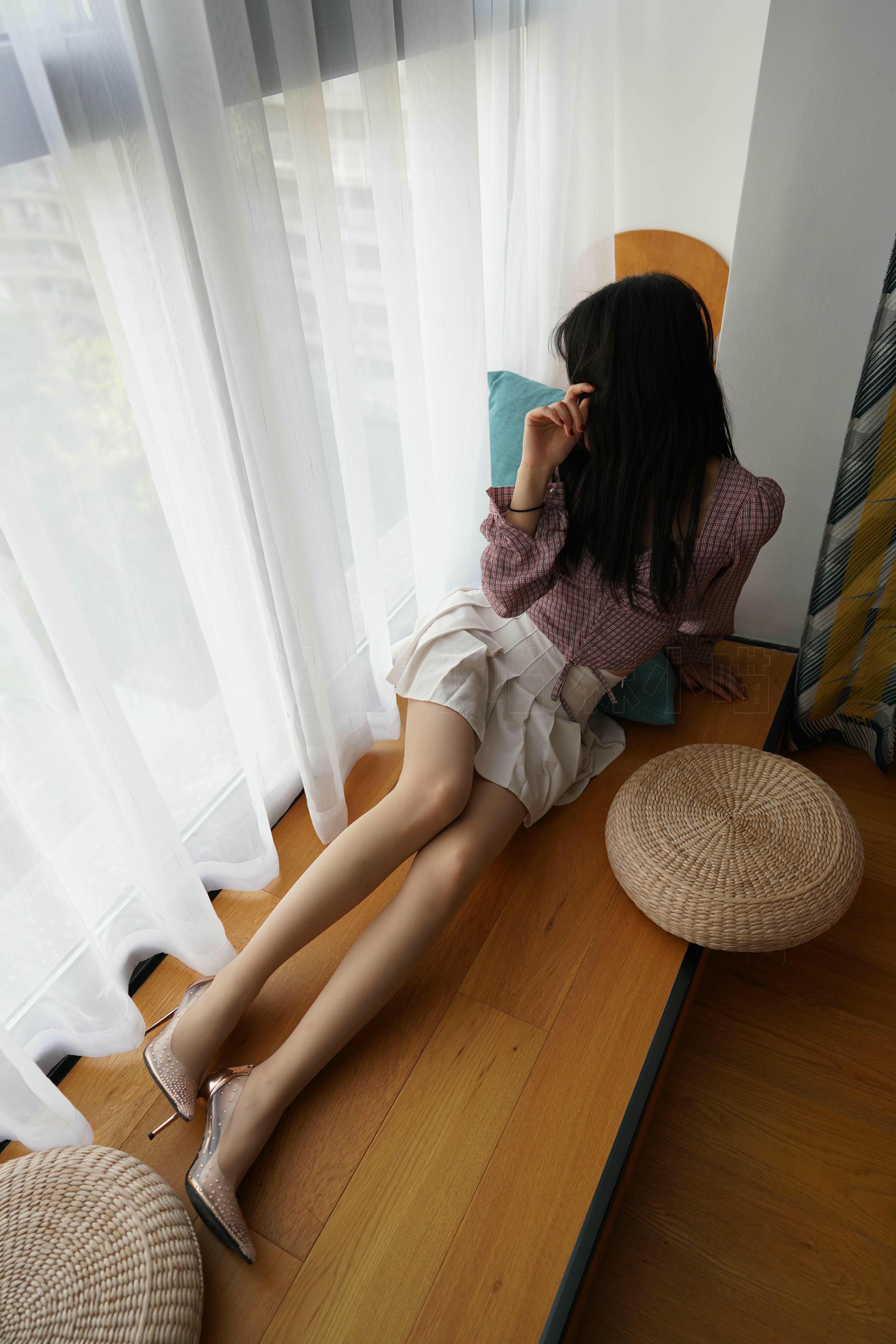 袜小喵 KT269 清新小格子 [99P+128M]_第1集