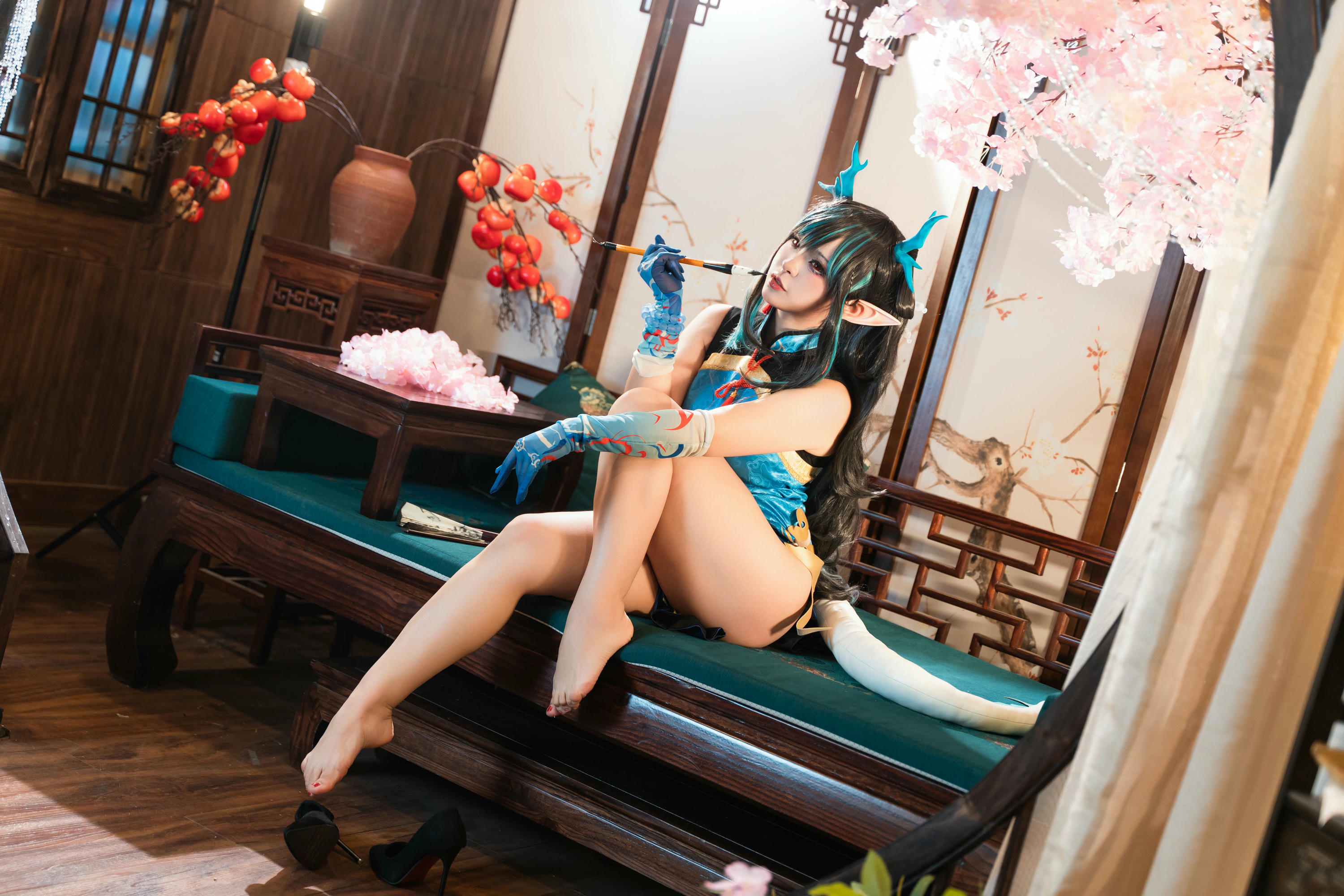 小和甜酒 NO.003 &橙风千雅 年夕旗袍双人御守 [189P 788MB]-明日方舟年夕双人_第4集