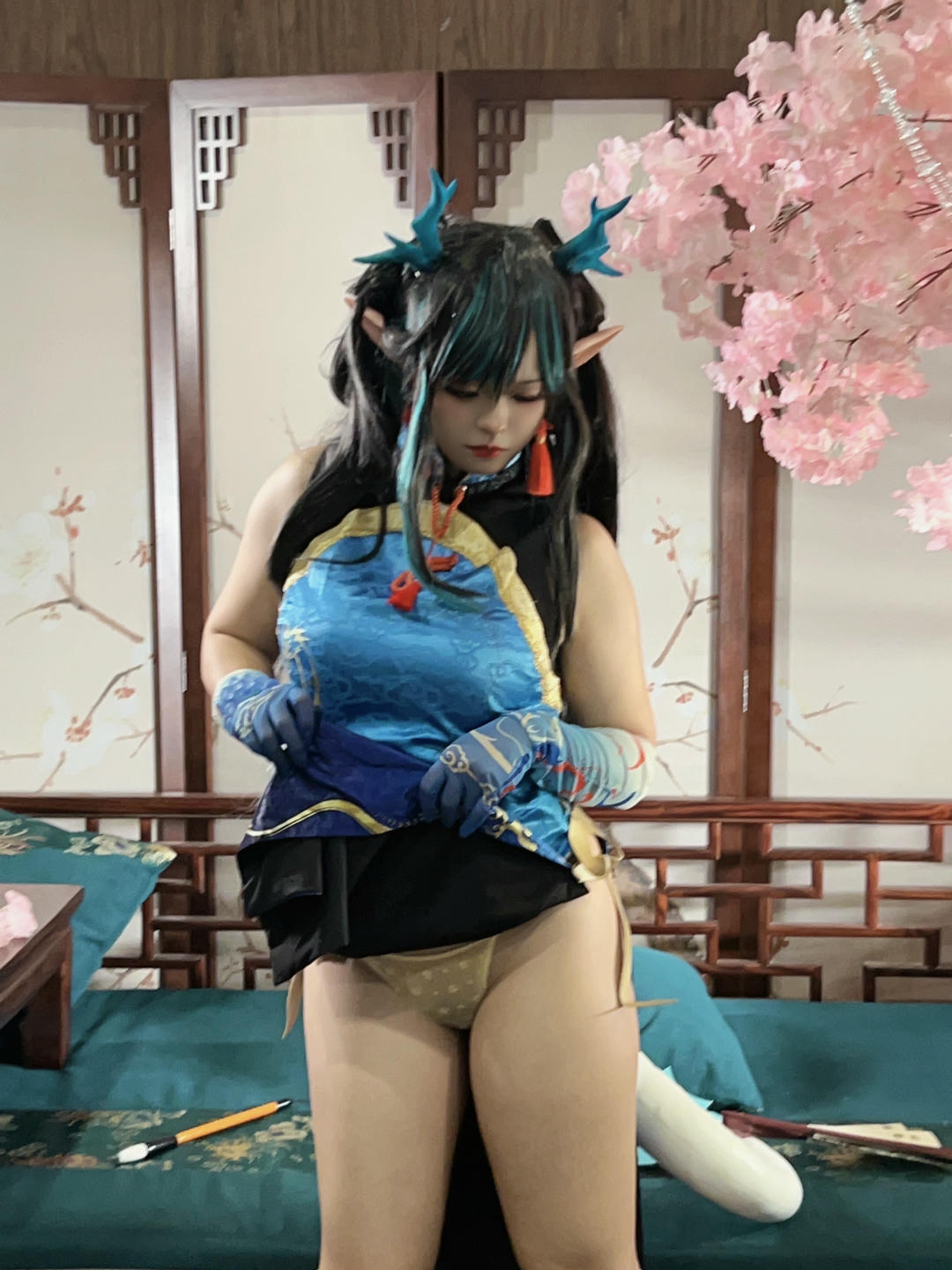 小和甜酒 NO.003 &橙风千雅 年夕旗袍双人御守 [189P 788MB]-阿呀自拍_第1集