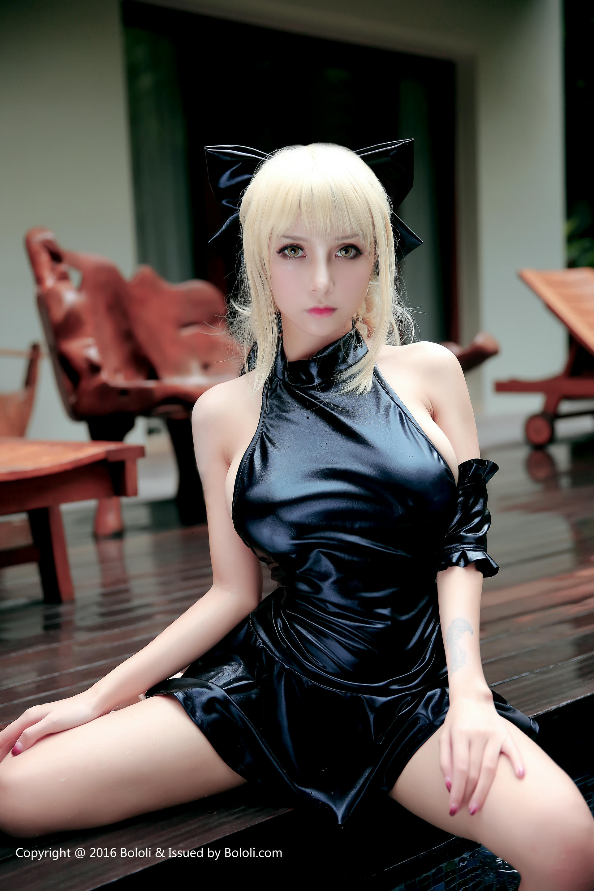 夏美酱 NO.027 [BoLoli波萝社] 2017.03.15 BOL031 泳池saber水着条纹比基尼  [40P-482MB]_第2集