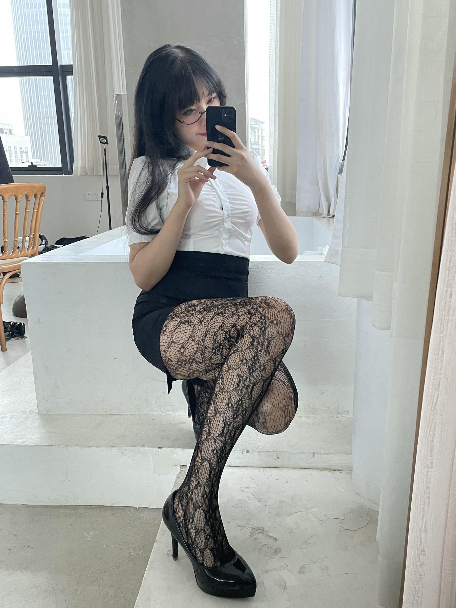 轩萧学姐 NO.032 提花裤袜 [118P2V-449MB]-自拍_第1集