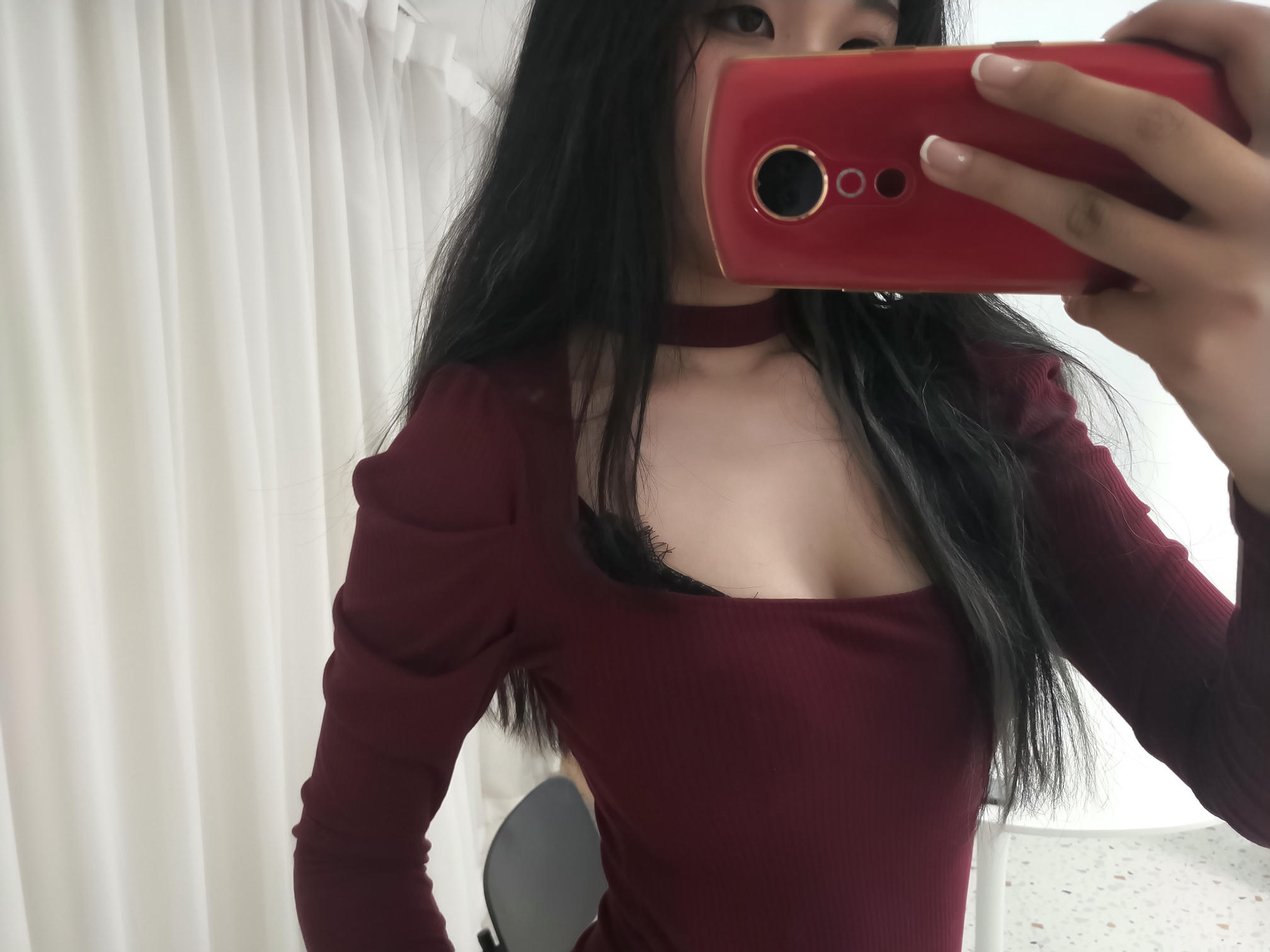 轩萧学姐 NO.003 酒红色连体衣 [33P-165MB]_第1集