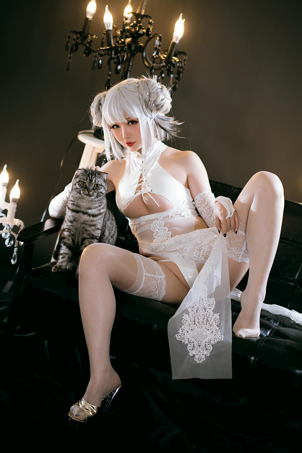 星之迟迟 - NO.71 白狗勾 旗袍 [90P20V-1.98GB]-正片_第1集