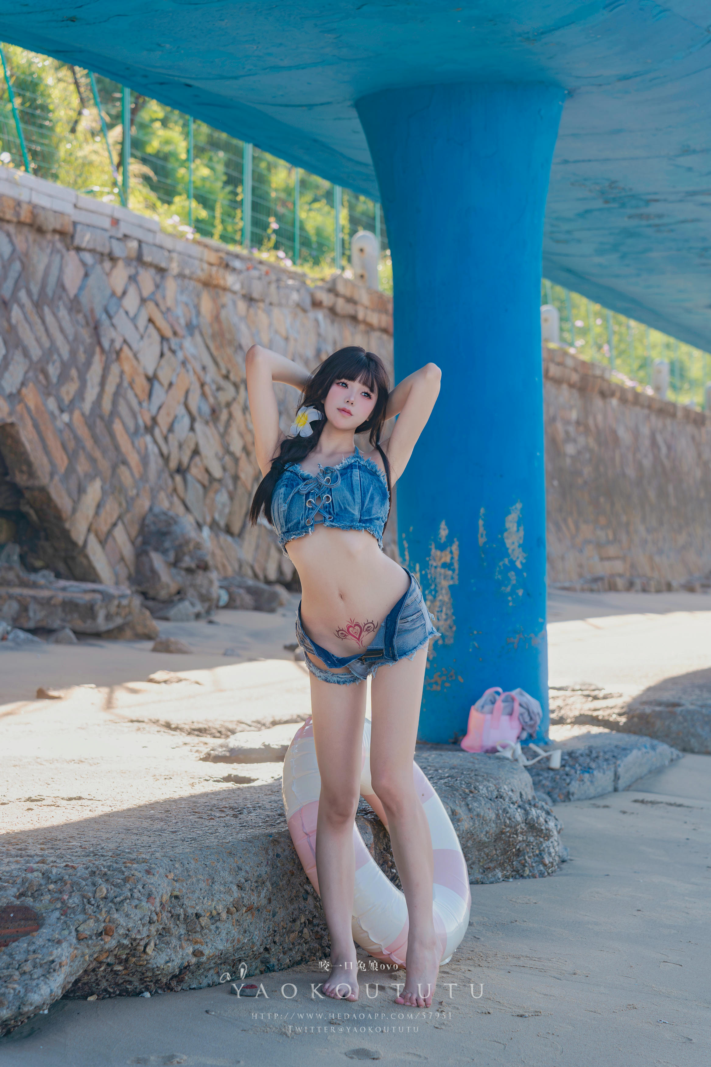 黏黏团子兔 NO.101 咬一口兔娘ovo『海の夏日』Shotgun [83P1V 1.44GB]_第3集