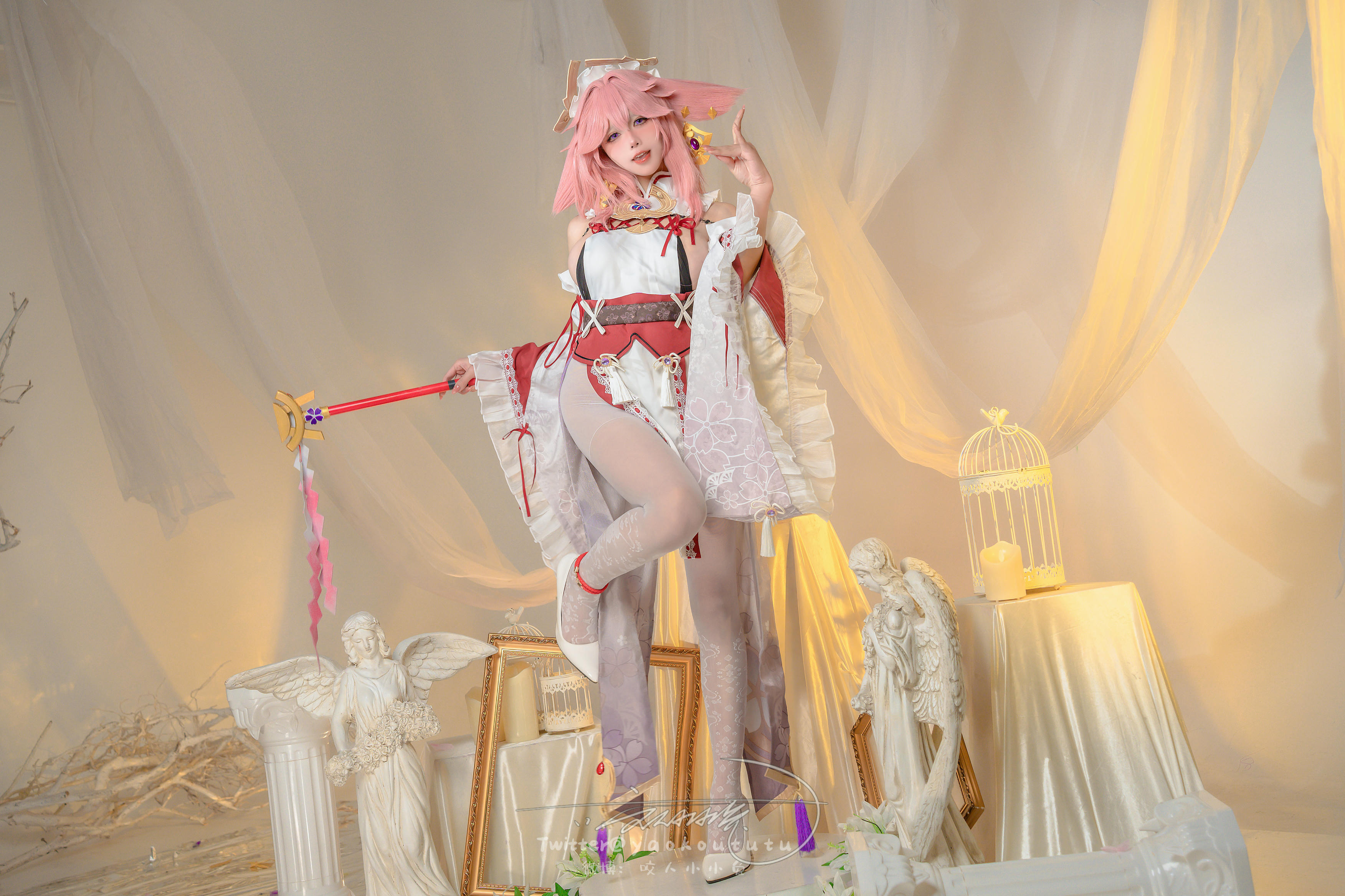 黏黏团子兔 NO.141 咬人小小兔 2402月作品『春江水暖  神子贺岁』大摆锤 [84P+1V 1.62GB]_第1集