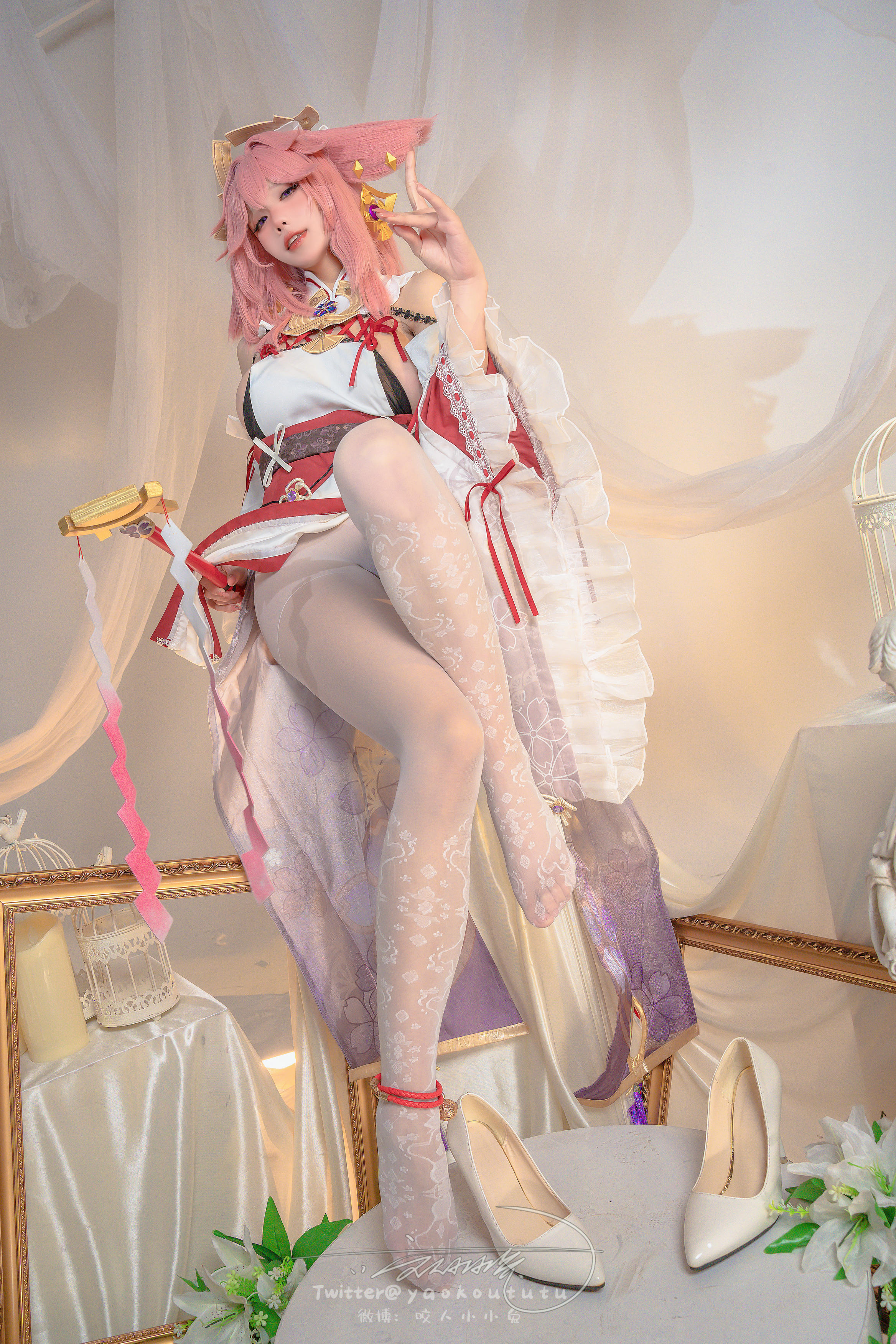 黏黏团子兔 NO.141 咬人小小兔 2402月作品『春江水暖  神子贺岁』大摆锤 [84P+1V 1.62GB]_第1集