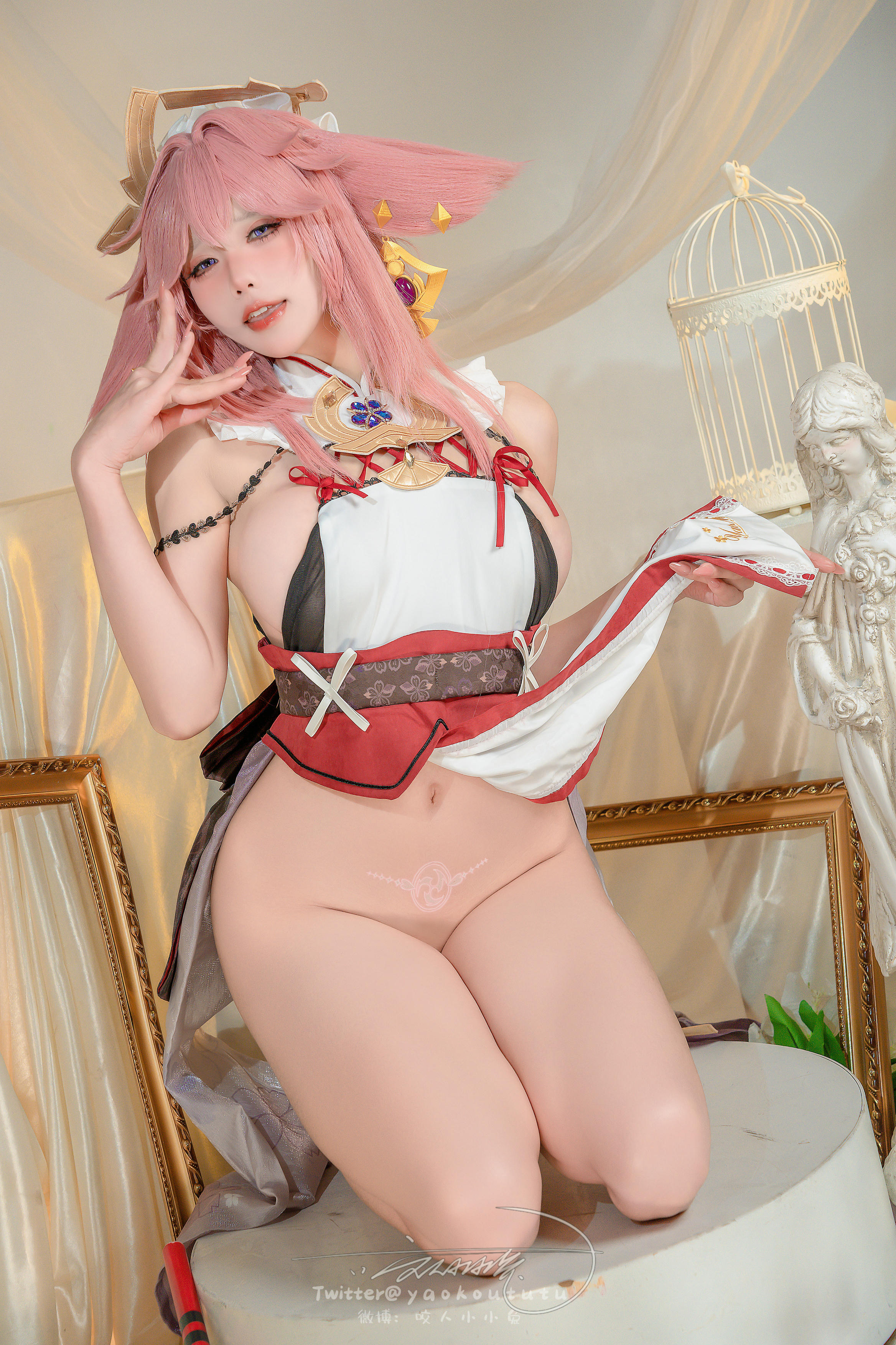 黏黏团子兔 NO.141 咬人小小兔 2402月作品『春江水暖  神子贺岁』大摆锤 [84P+1V 1.62GB]_第3集