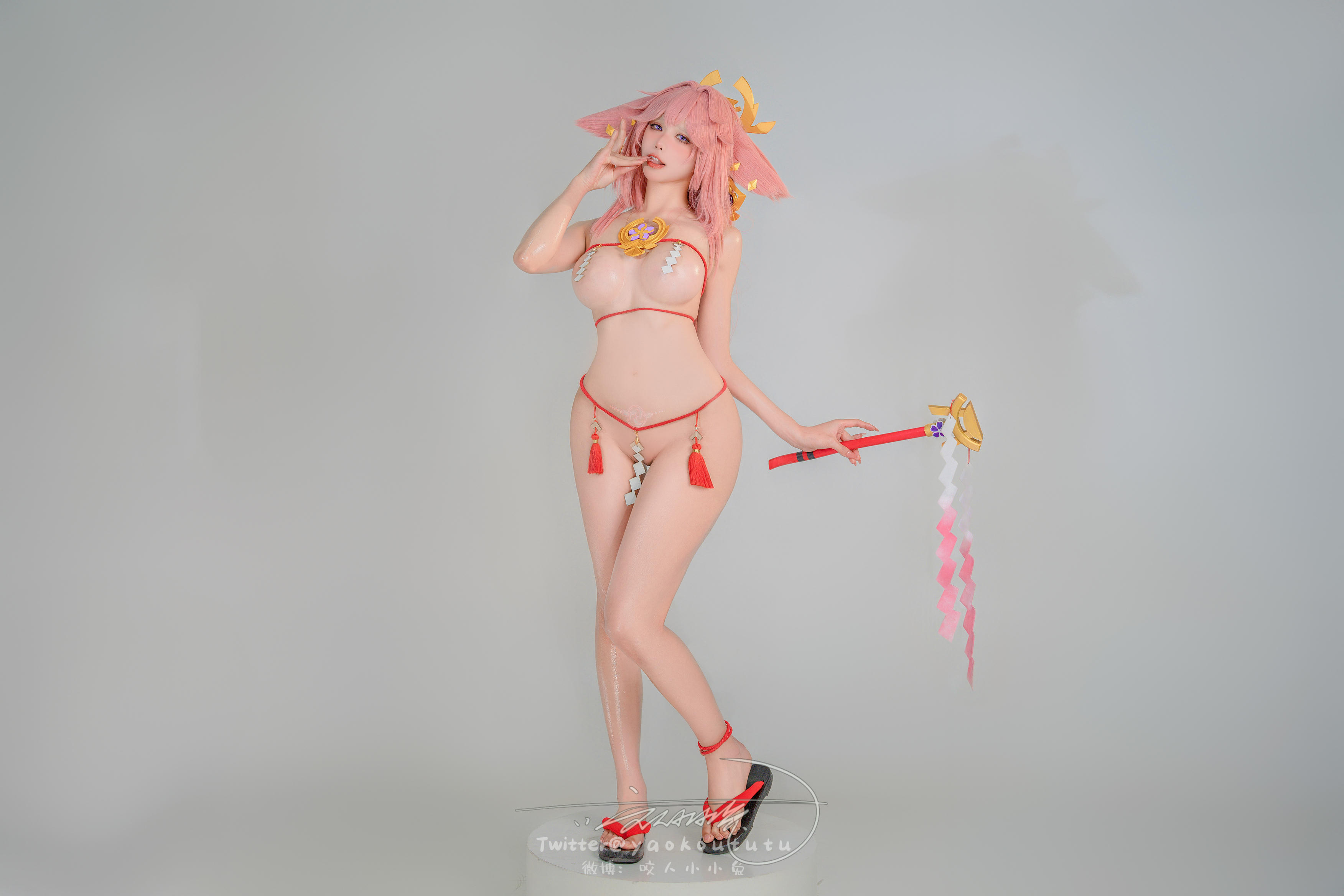 黏黏团子兔 NO.141 咬人小小兔 2402月作品『春江水暖  神子贺岁』大摆锤 [84P+1V 1.62GB]_第3集