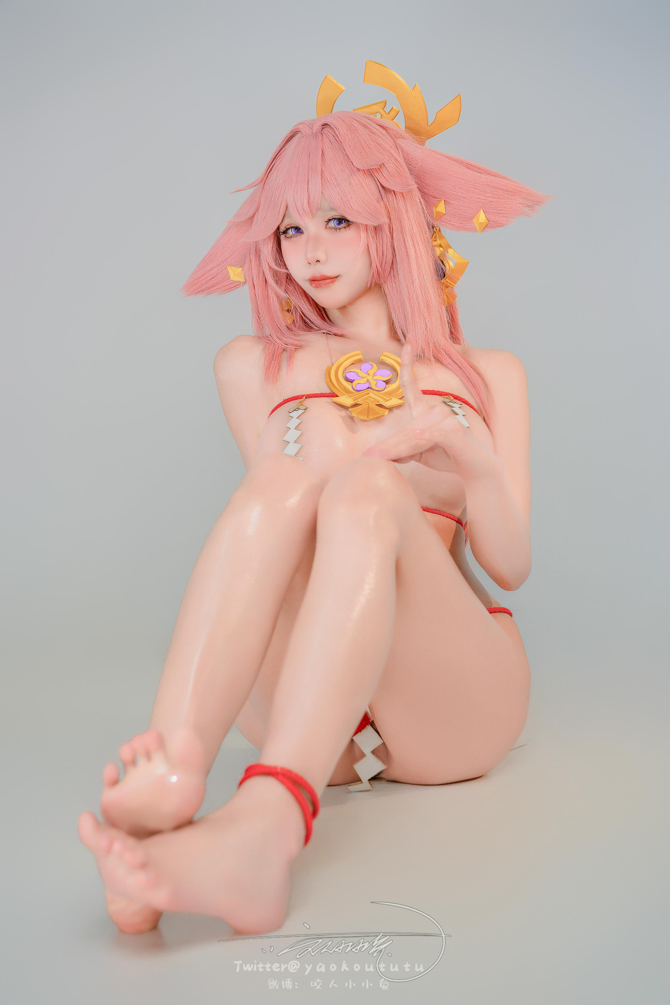 黏黏团子兔 NO.141 咬人小小兔 2402月作品『春江水暖  神子贺岁』大摆锤 [84P+1V 1.62GB]_第3集