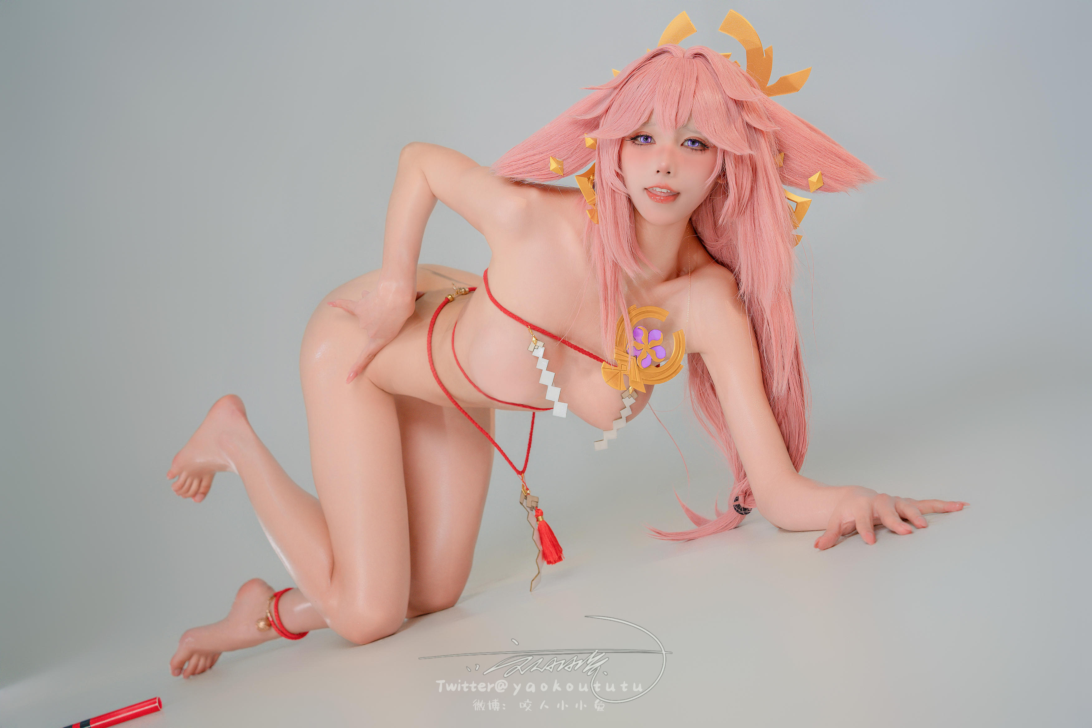 黏黏团子兔 NO.141 咬人小小兔 2402月作品『春江水暖  神子贺岁』大摆锤 [84P+1V 1.62GB]_第4集