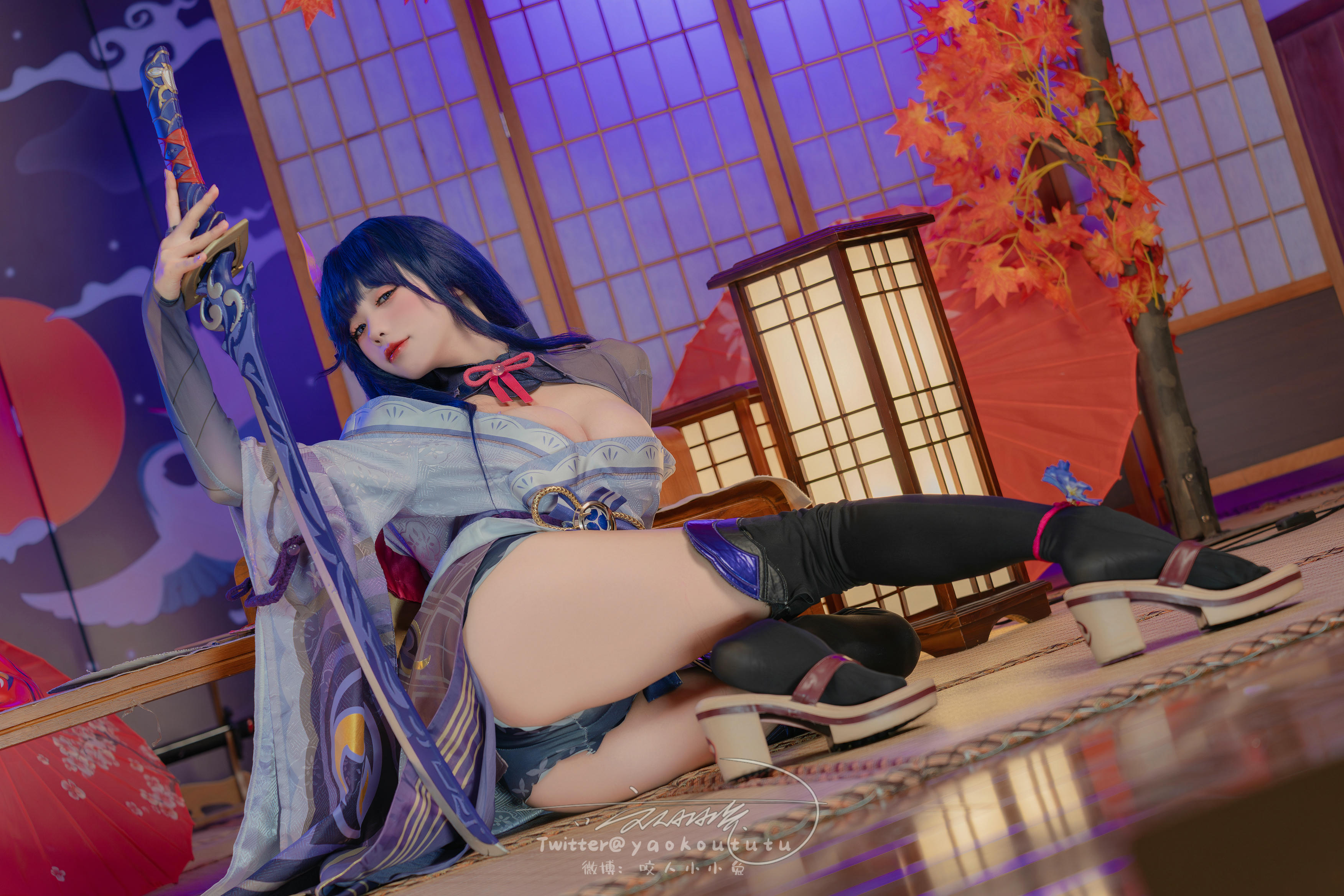 黏黏团子兔 NO.144 咬人小小兔(咬一口兔娘) 2403月作品 原神雷电将军 [76P1V-1.43G]_第1集