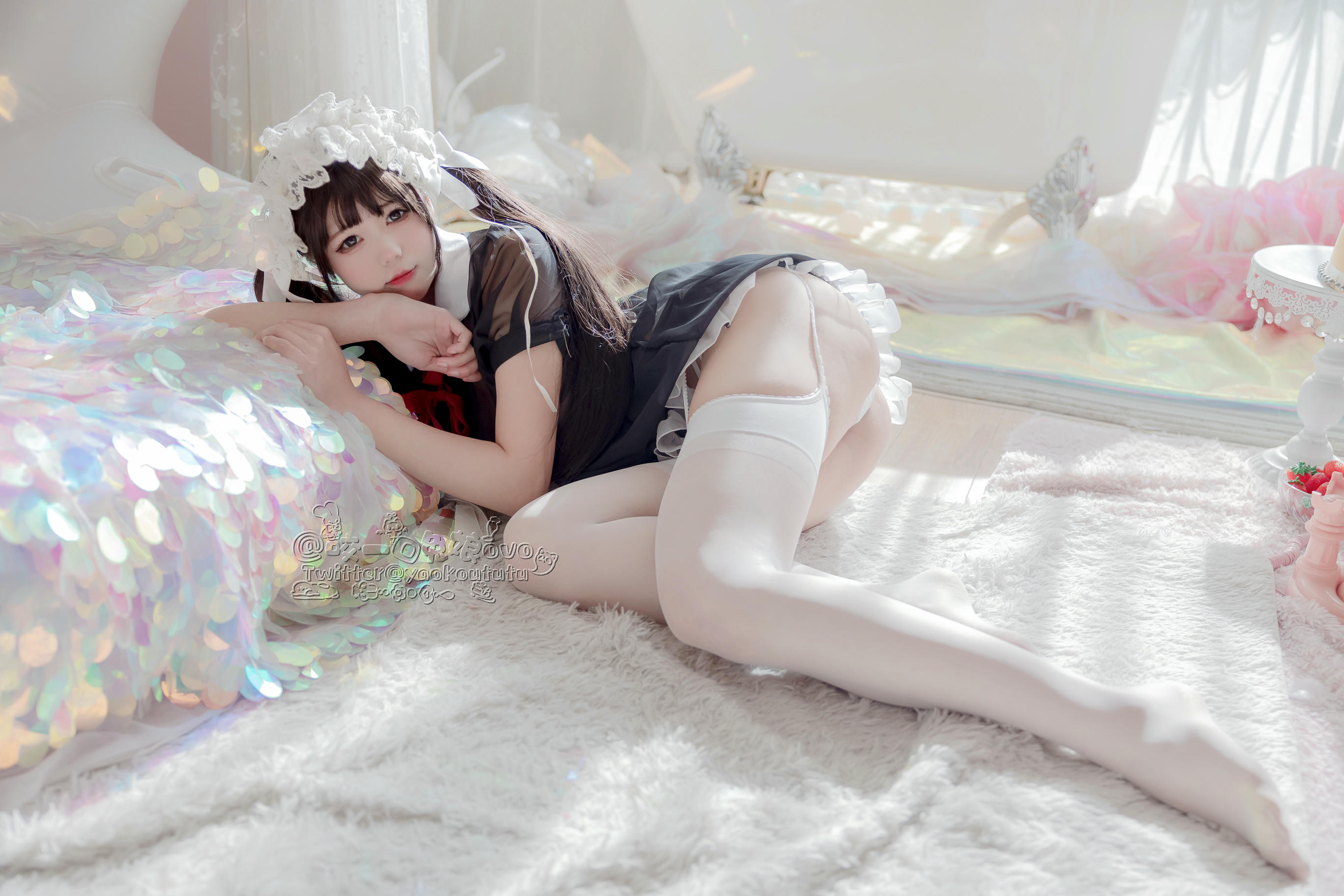 黏黏团子兔 NO.028 咬一口兔娘 黑白女仆 [58P-438MB]_第2集