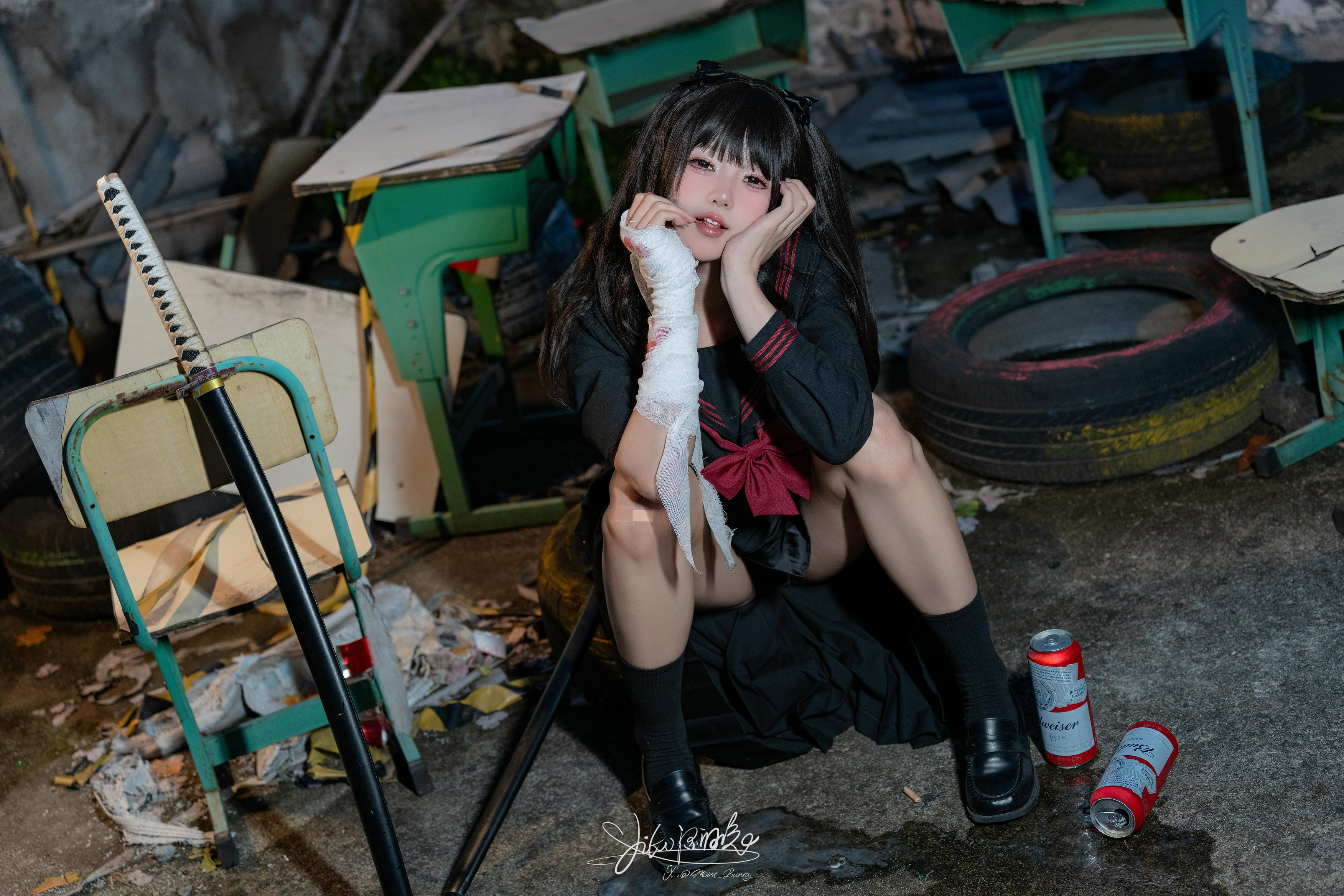 Yiko湿润兔 NO.197 24.11月作品『不良女高』短发 [73P1V 1.79GB]_第1集