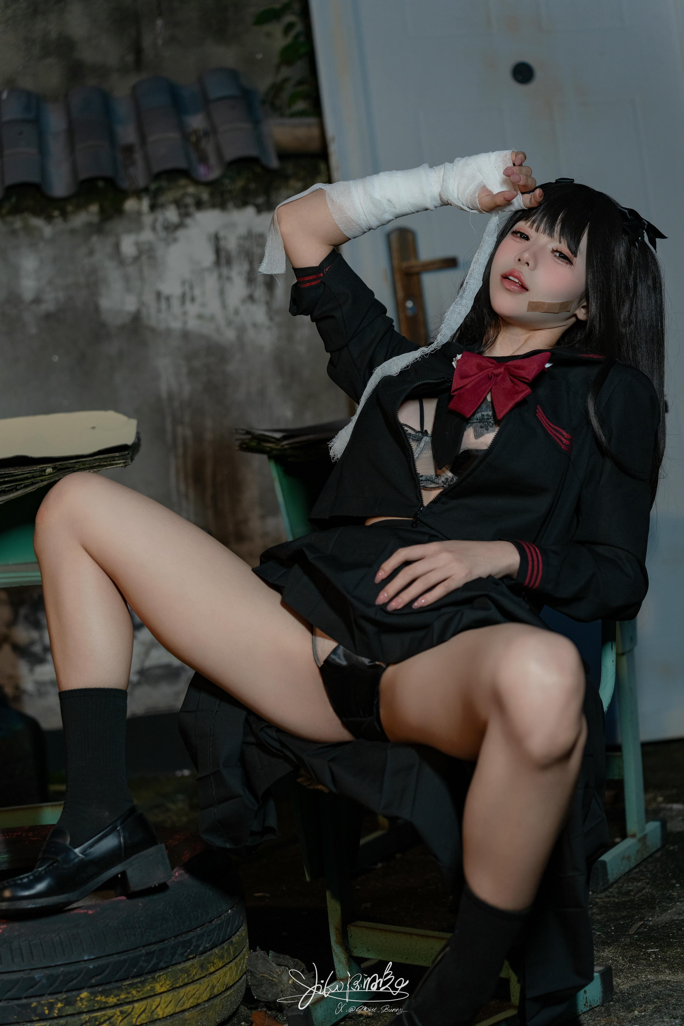 Yiko湿润兔 NO.197 24.11月作品『不良女高』短发 [73P1V 1.79GB]_第2集