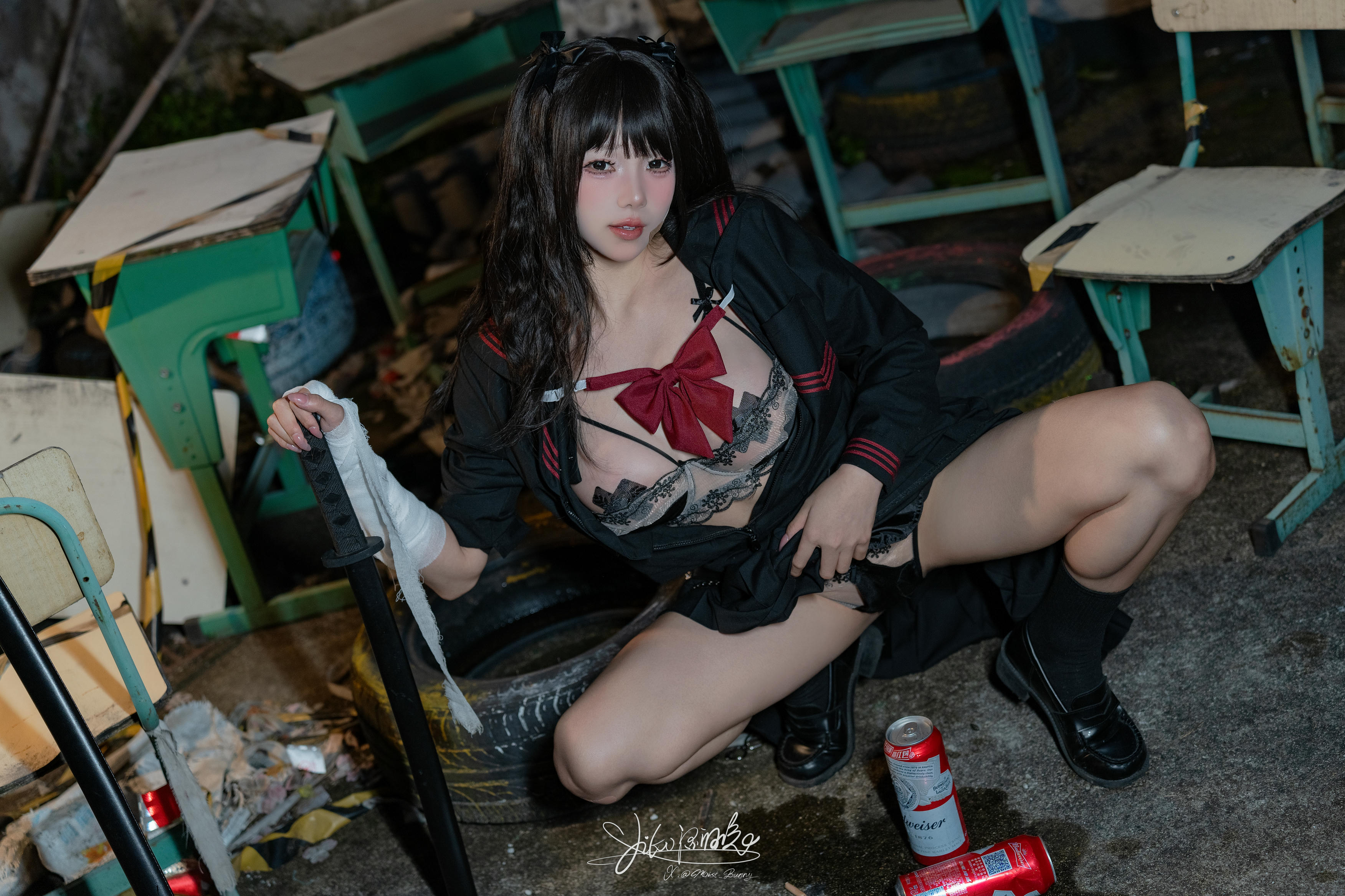 Yiko湿润兔 NO.197 24.11月作品『不良女高』短发 [73P1V 1.79GB]_第2集