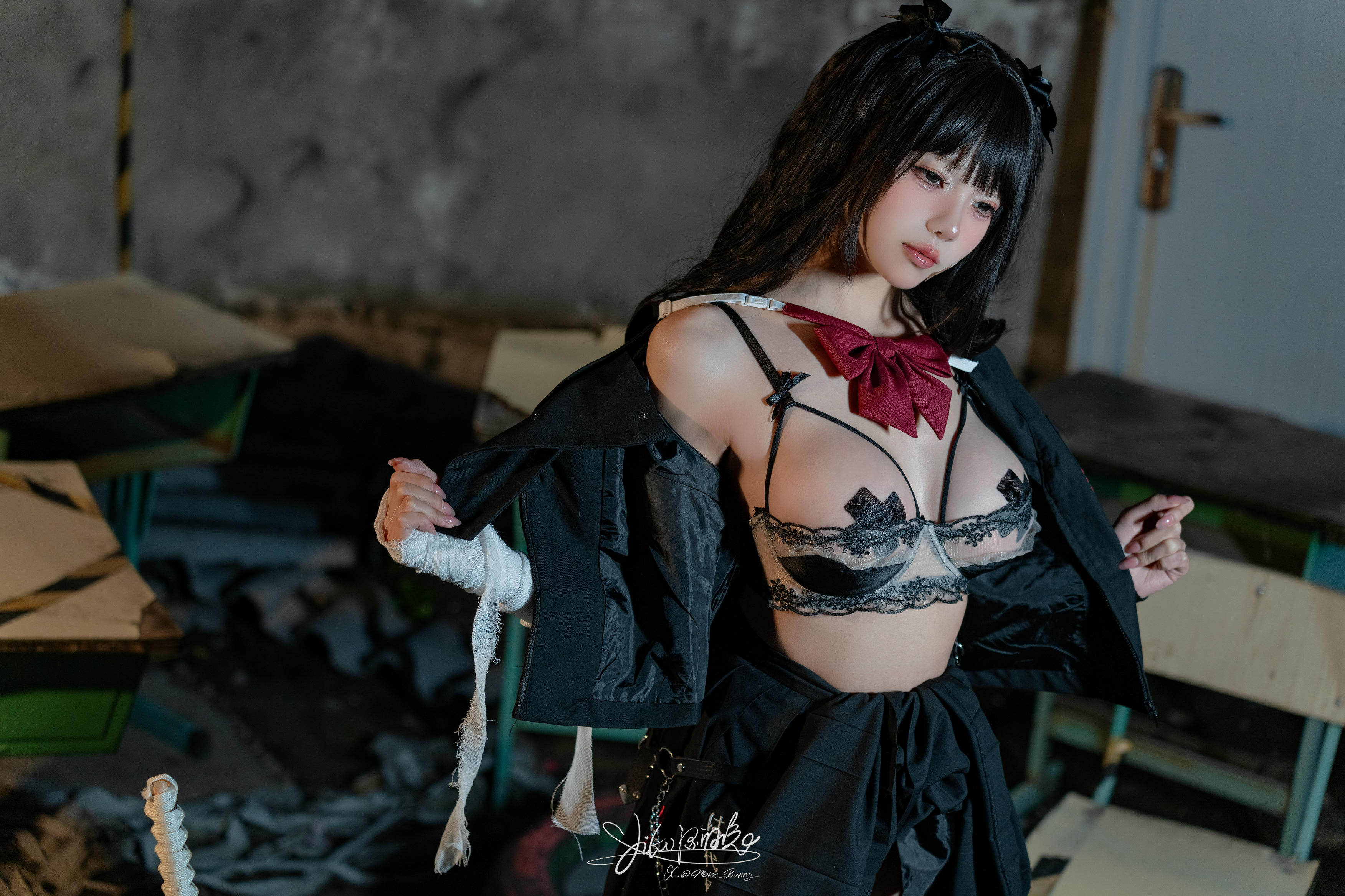 Yiko湿润兔 NO.197 24.11月作品『不良女高』短发 [73P1V 1.79GB]_第2集