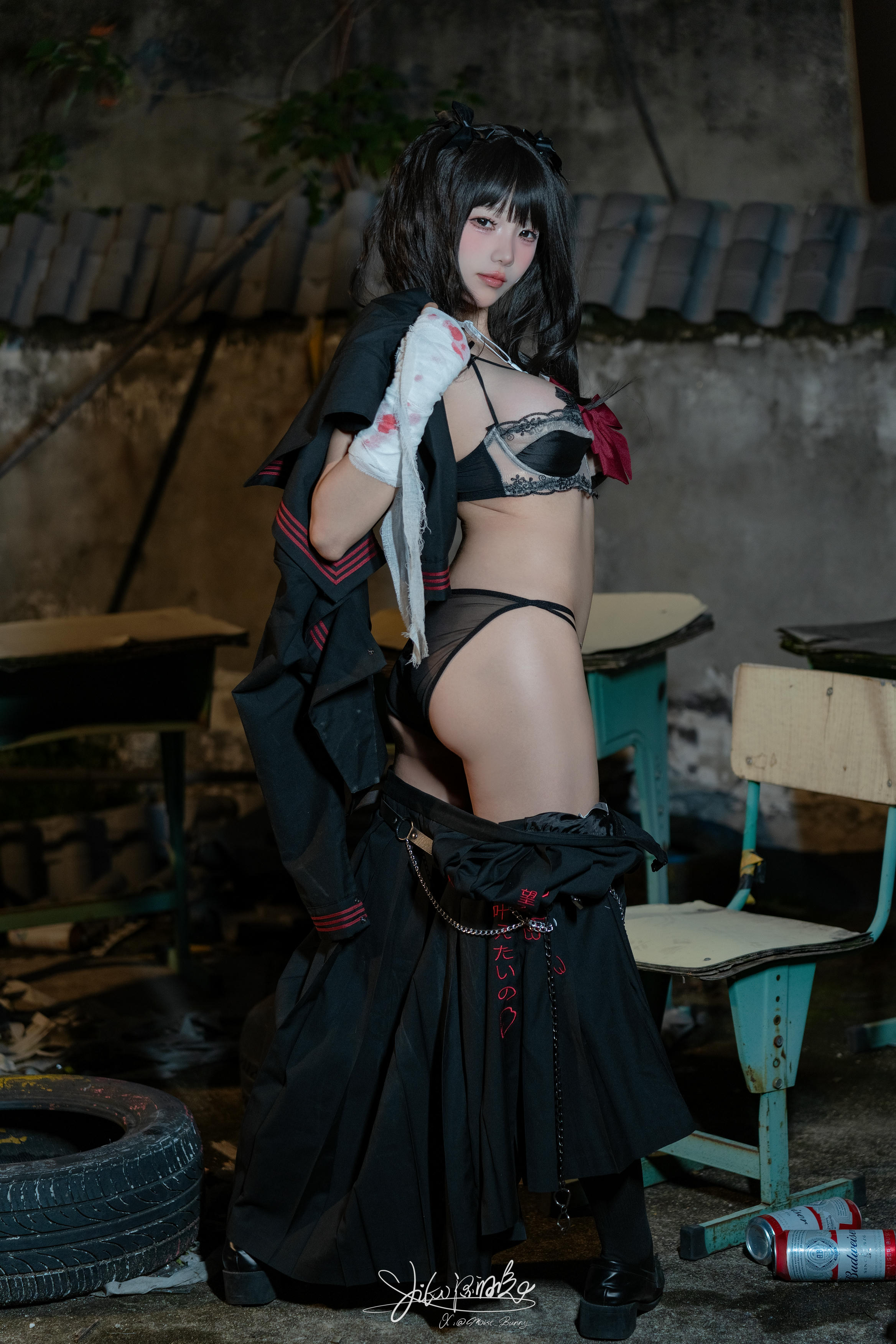 Yiko湿润兔 NO.197 24.11月作品『不良女高』短发 [73P1V 1.79GB]_第2集