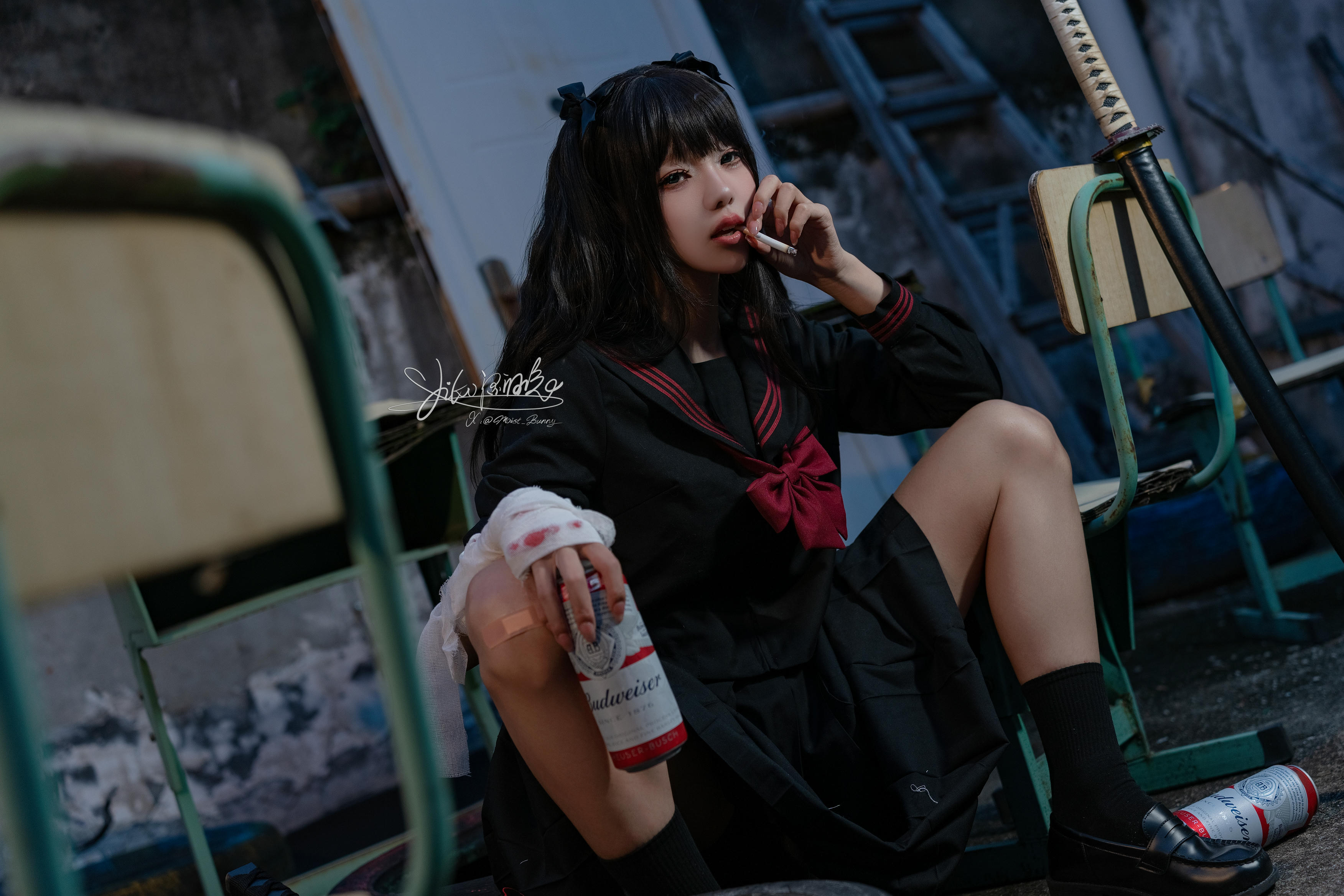 Yiko湿润兔 NO.197 24.11月作品『不良女高』短发 [73P1V 1.79GB]_第1集