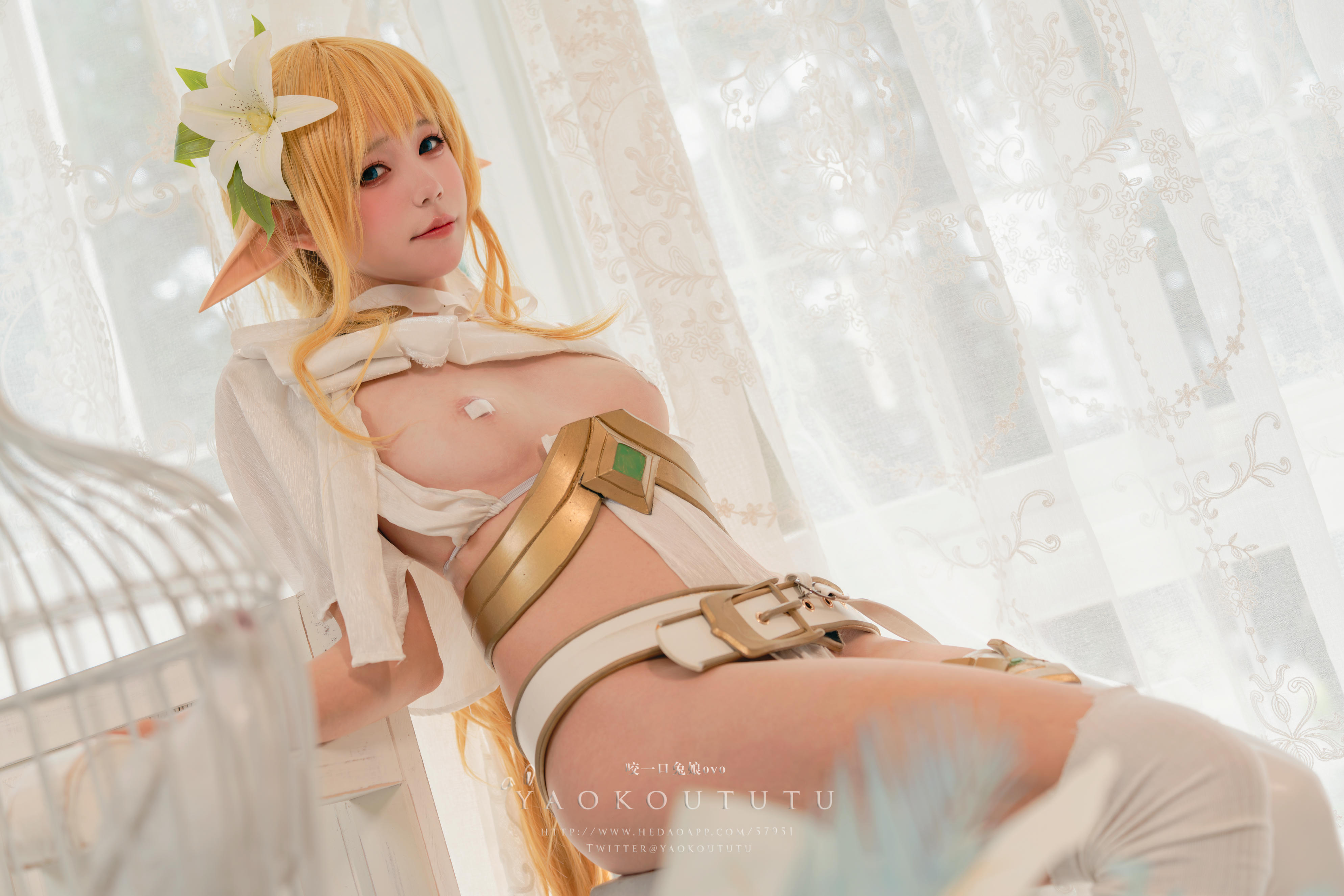 黏黏团子兔 NO.064 咬一口兔娘ovo 六月订阅『精灵 弓箭手+广寒宫』[50P+1V 1.23GB]_第2集