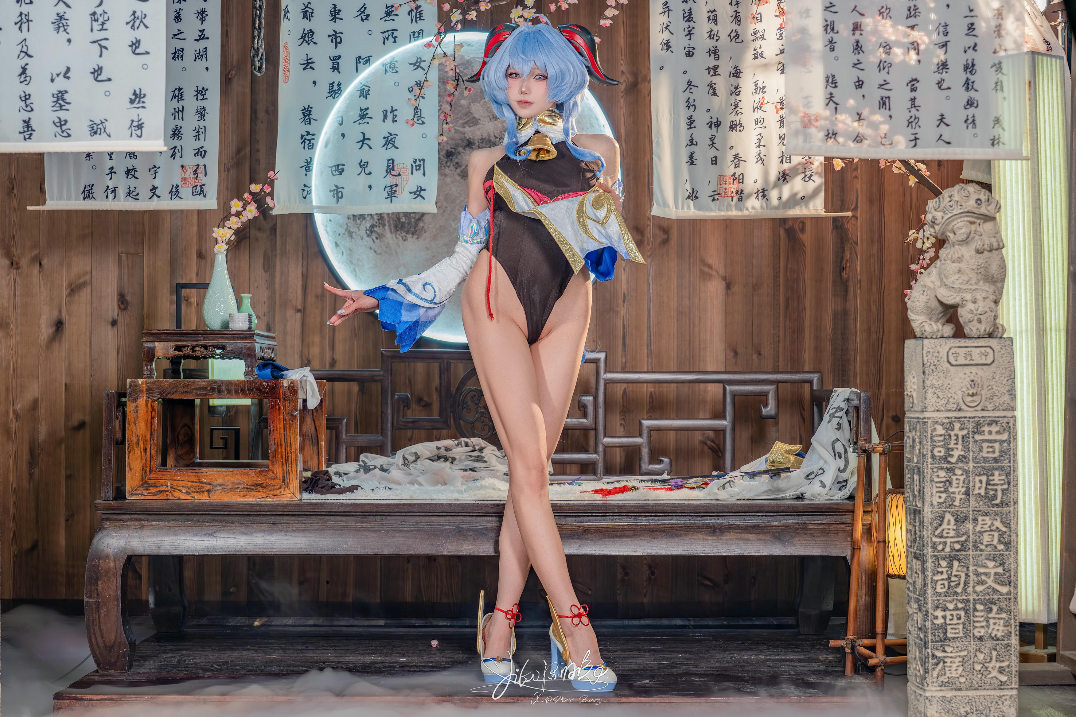 Yiko湿润兔 NO.200 24.11月作品『循循守月-甘雨』洛春赋 [76P1V 1.92GB]_第2集