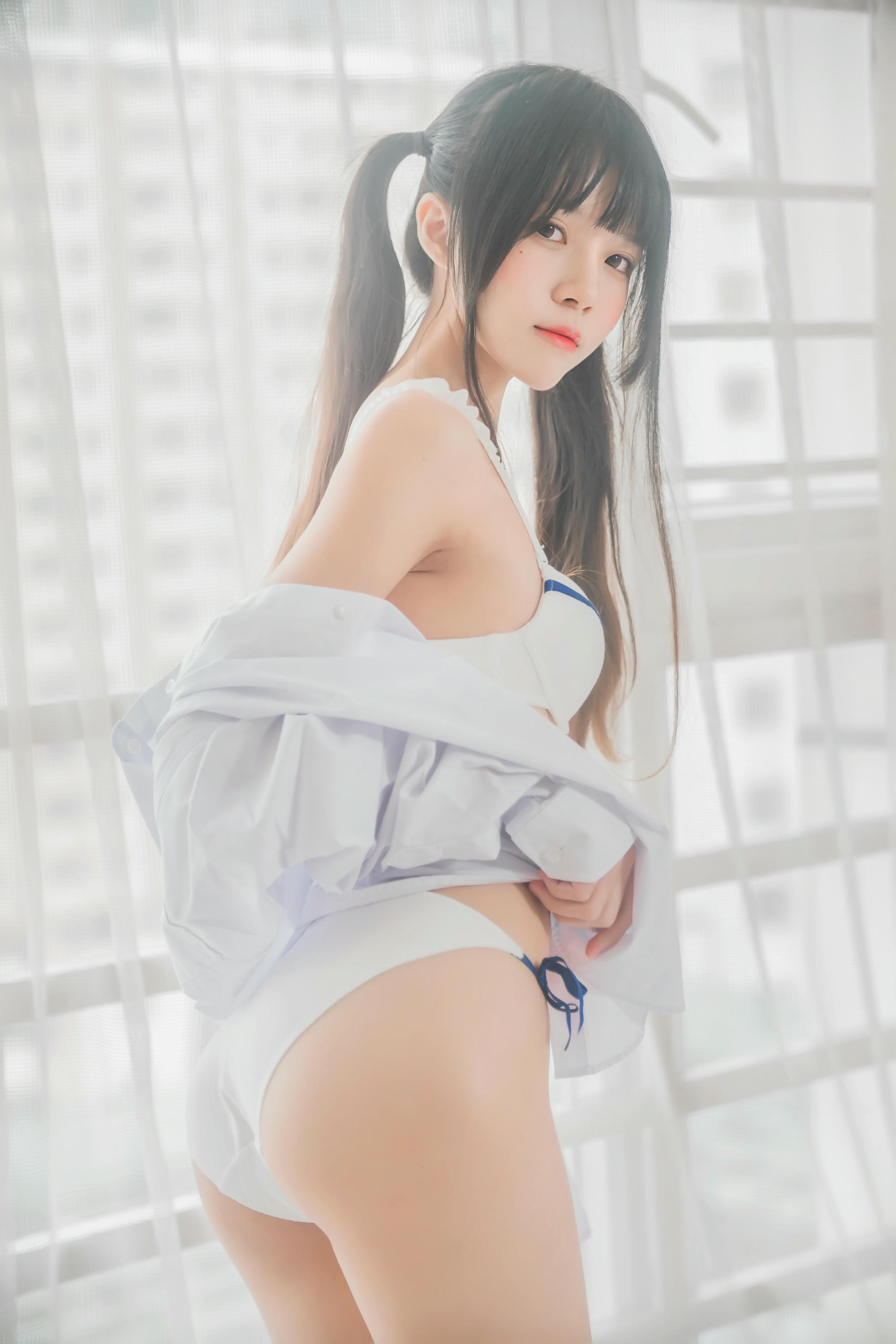 桜桃喵 NO.001 白衬衫双马尾 [47P-345MB]_第1集